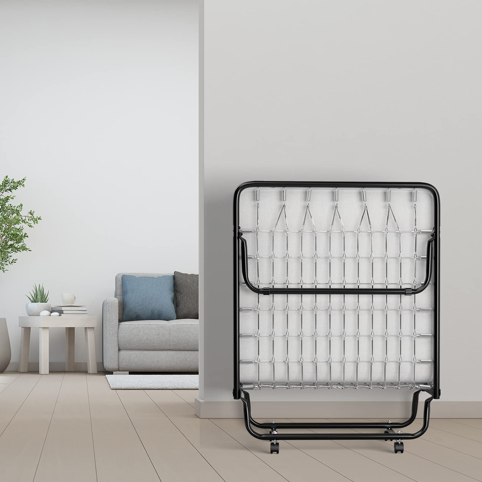 Portable Rollaway Bed with 4" Memory Foam Mattress for Adults and Guests