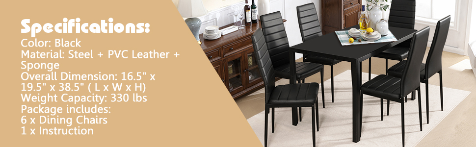 set of 6 dining chairs