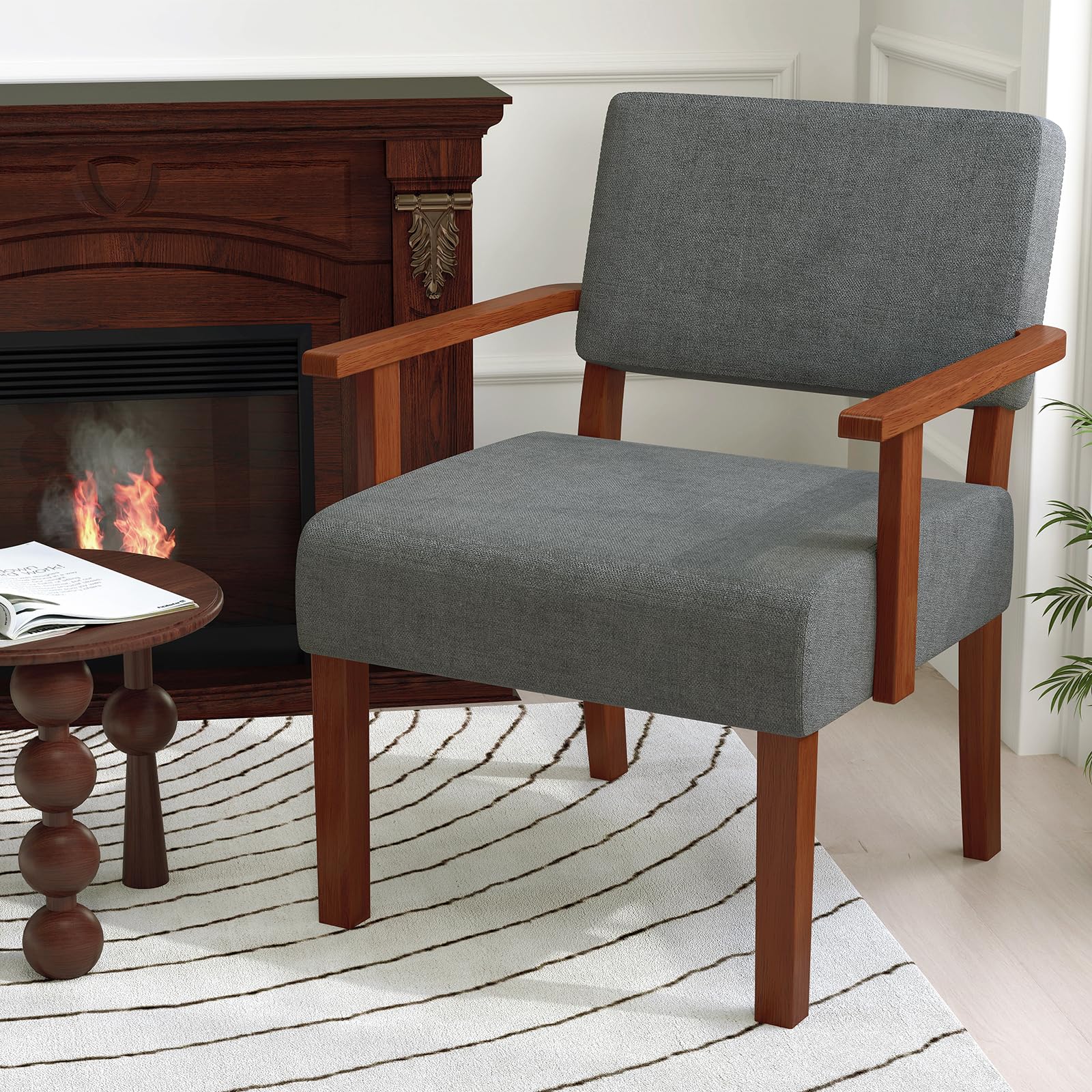 Upholstered Accent Chairs Set of 1/2