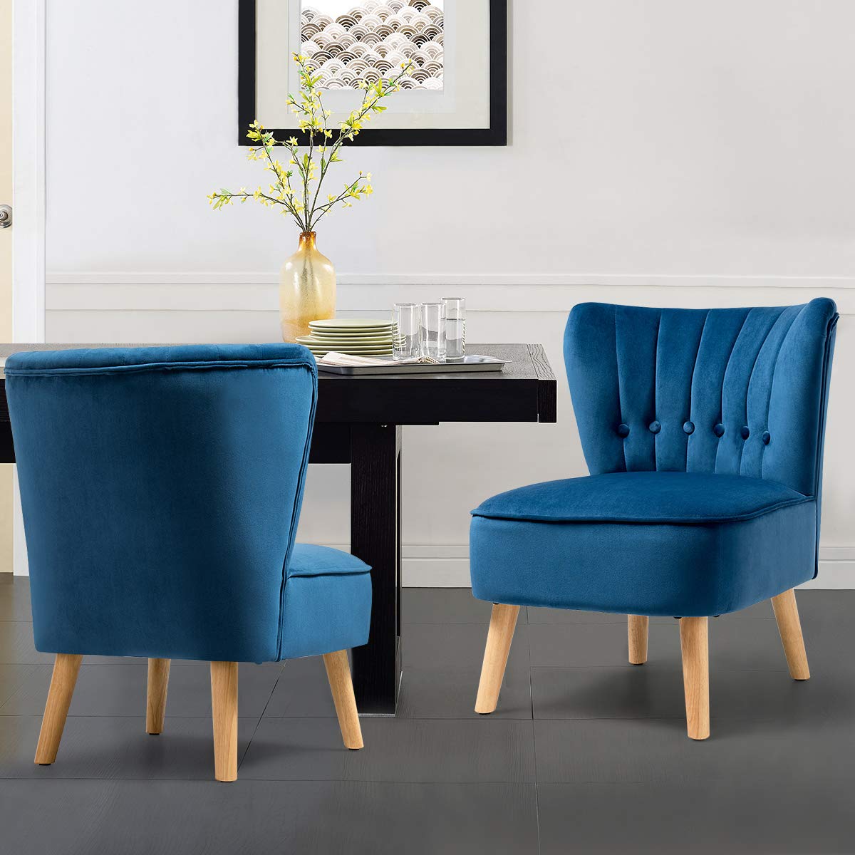 Modern Velvet Accent Chair | Small Upholstered Leisure Sofa Chair