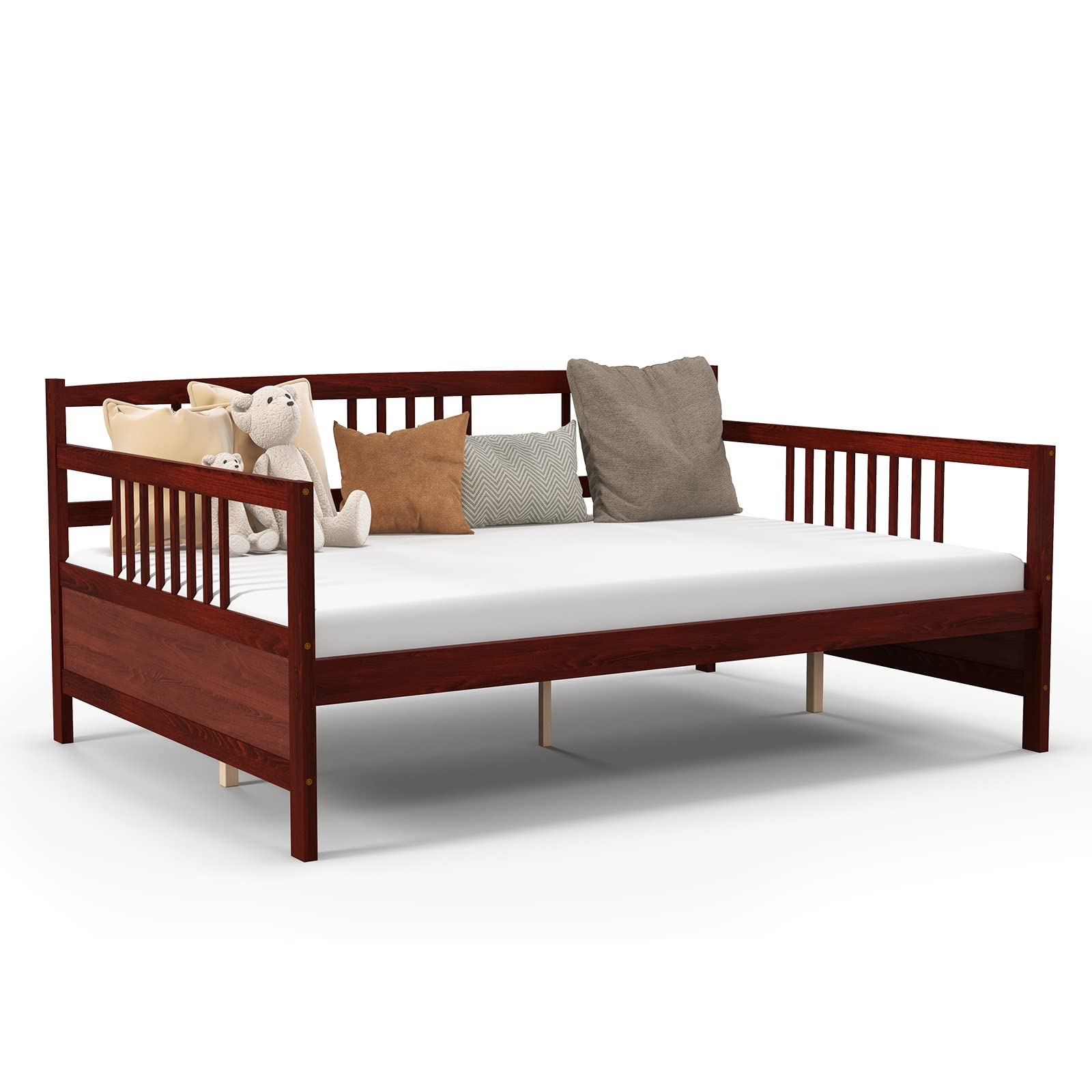 Full Size Wood Daybed with Wooden Slats Support