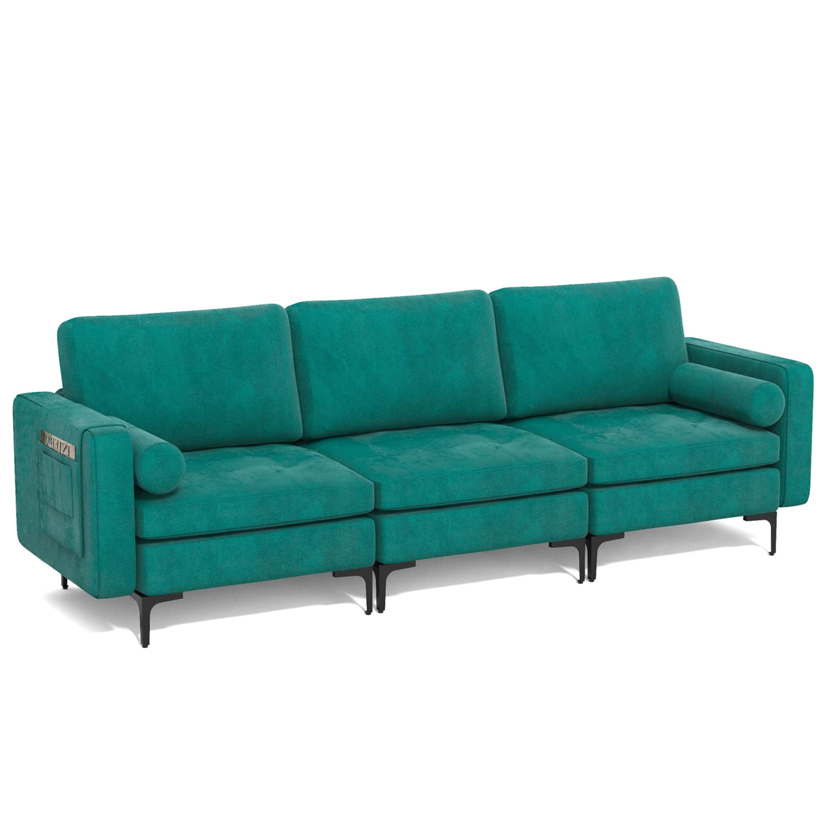 Modern Accent Sofa w/Comfy Cushion Bolster for Bedroom Reception Room