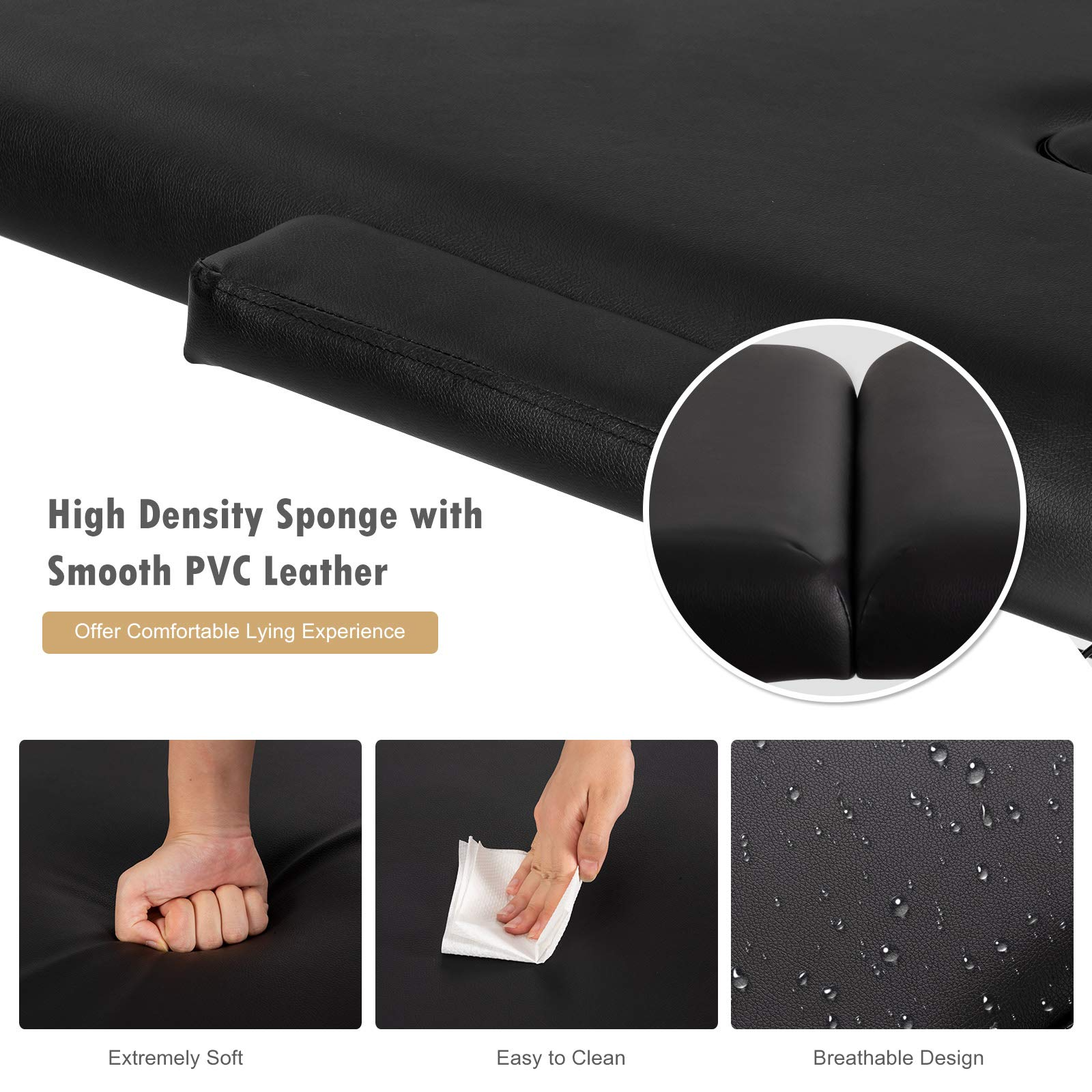 2 Folding Portable Massage Table, Aluminum Frame & Height Adjustable