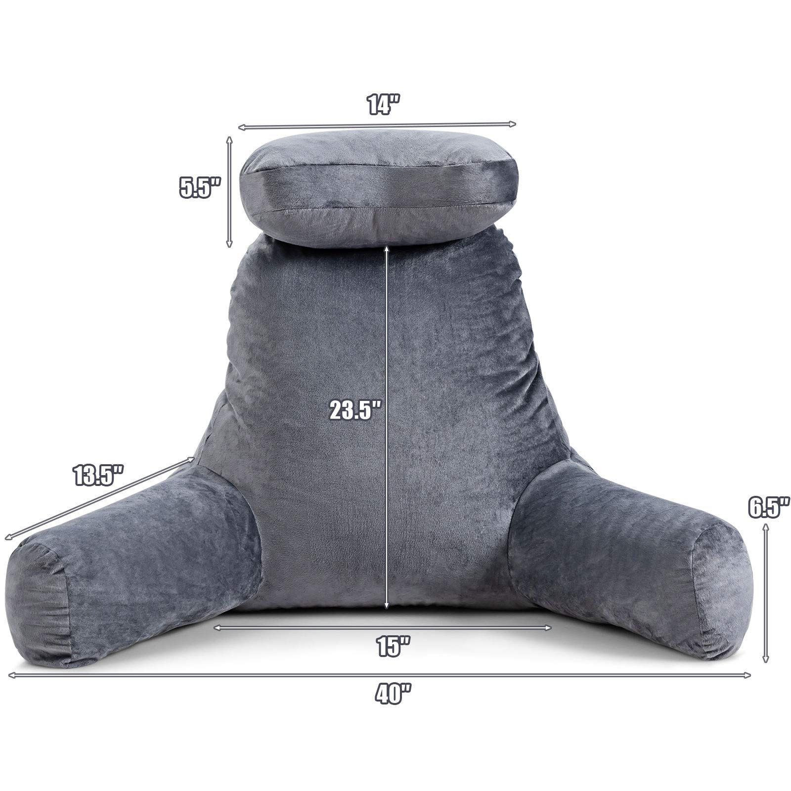 Reading Bed Rest Wedge Pillow Shredded Memory Foam Backrest Lounge Cushion