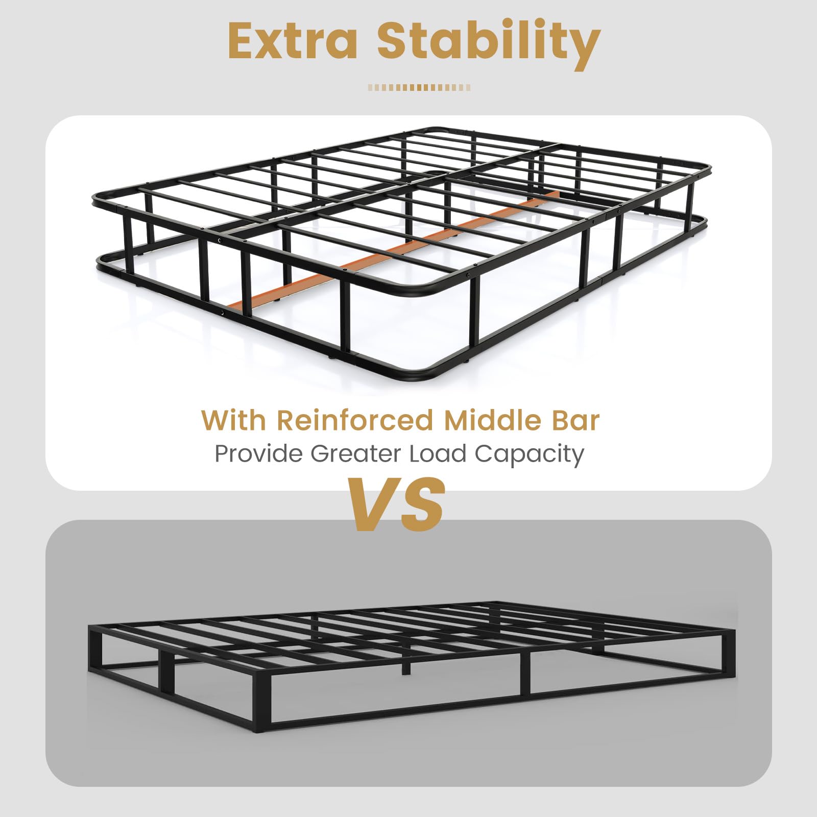 Queen Size Metal Platform Bed Frame