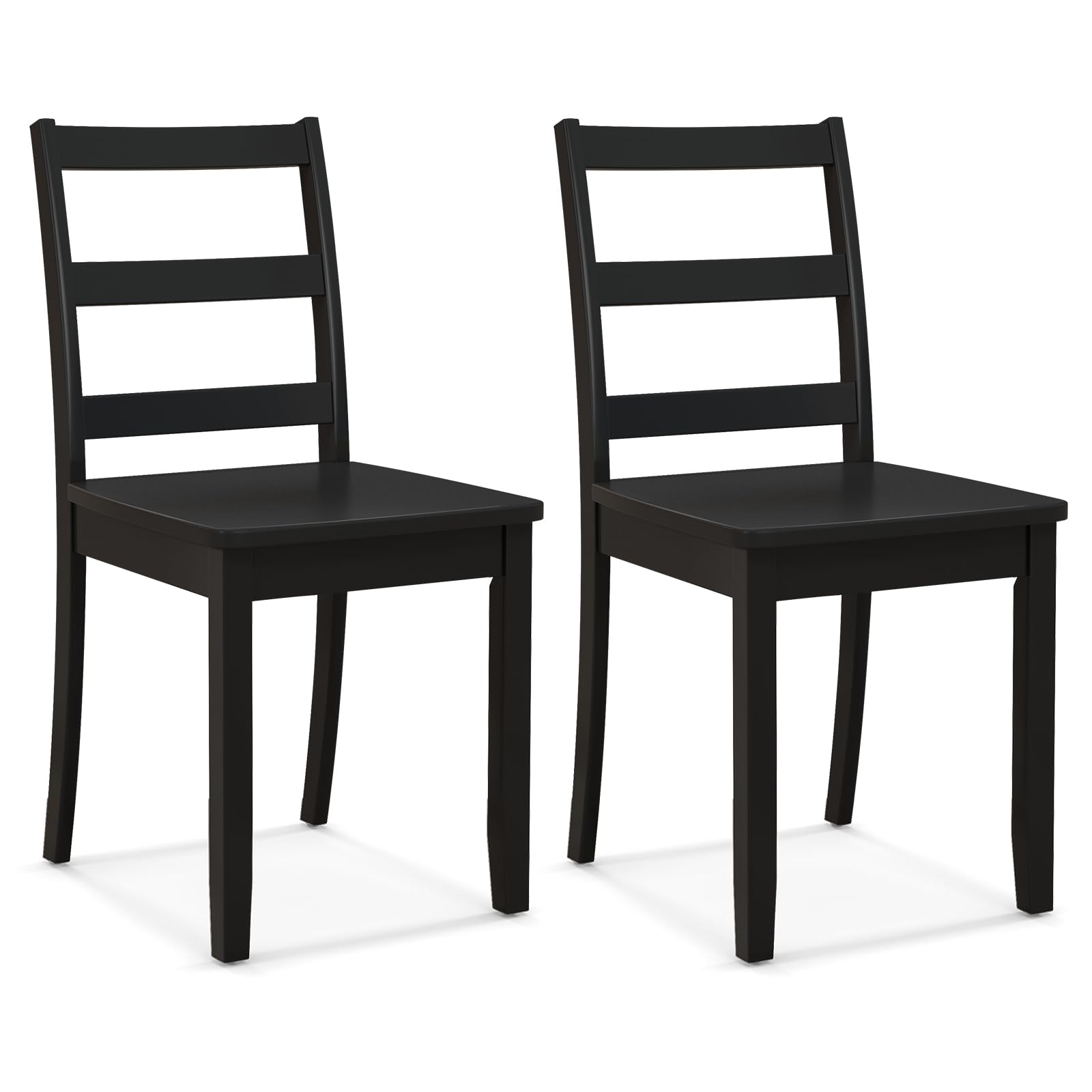 Wood Dining Chairs Set of 2/4 with Solid Rubber Wood Legs, Non-Slip Foot Pads