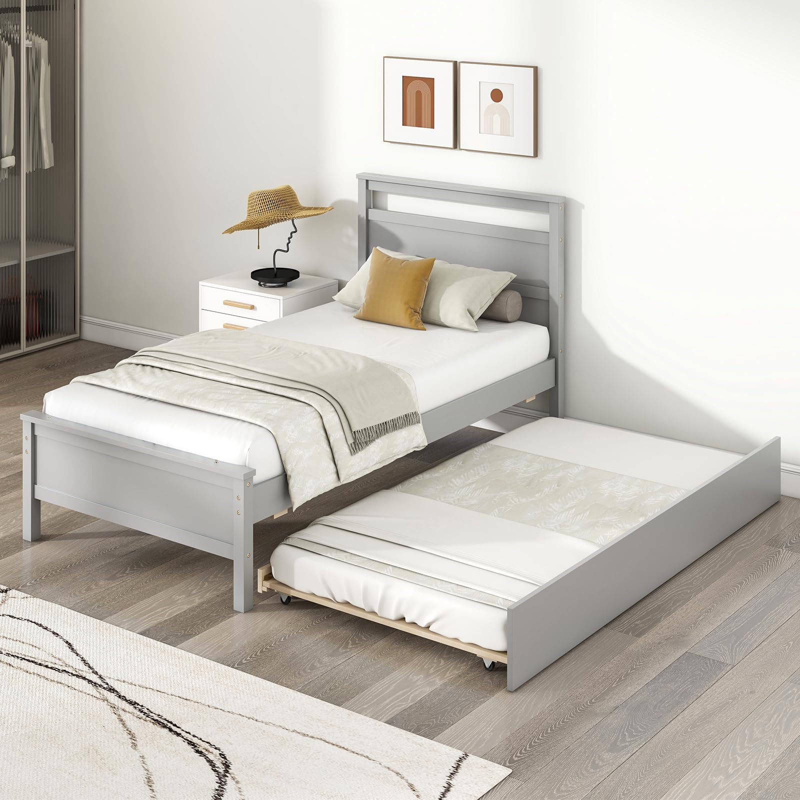 Twin Bed Frame with Trundle