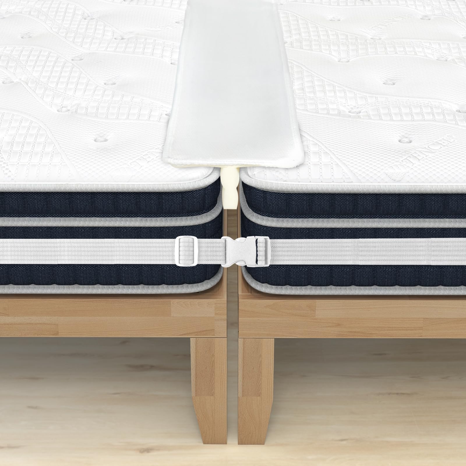 75&rdquo; X 9&rdquo; Wide Bed Bridge Twin to King Converter Kit, Mattress Connector Kit with Adjustable Strap, Split King Gap Filler