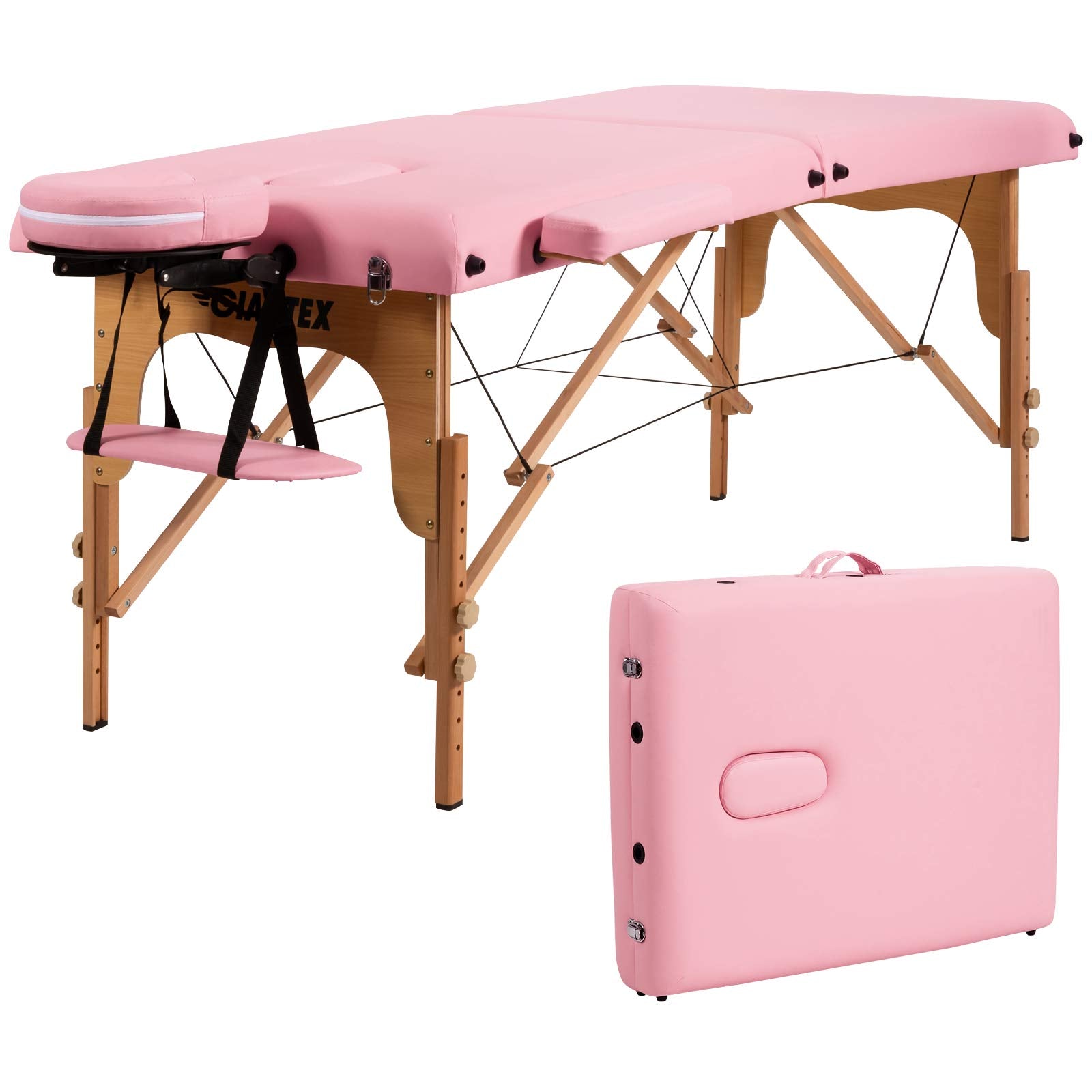 Portable Massage Bed Height Adjustable with Carry Case & Face Cradle
