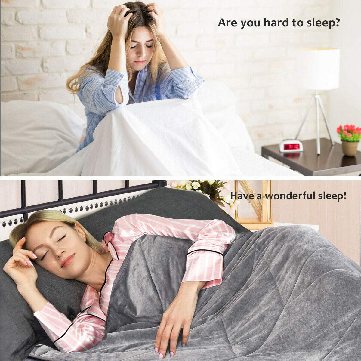 Premium Weighted Blanket 17lbs |60"x80"| Queen Size, for Kids Adults