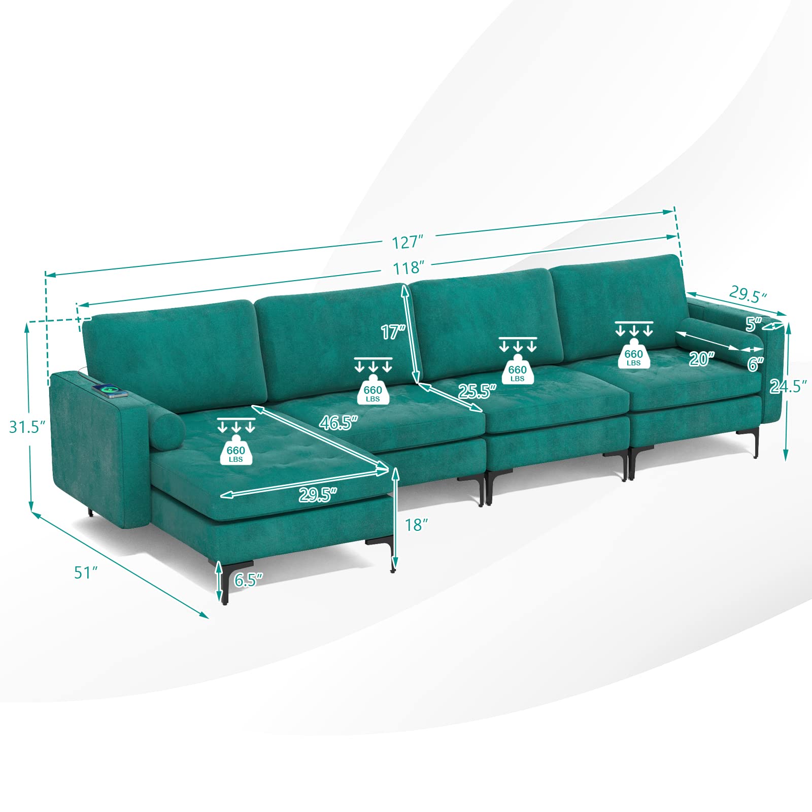 Heavy Duty Sleeper Sofa Couch for Living Room