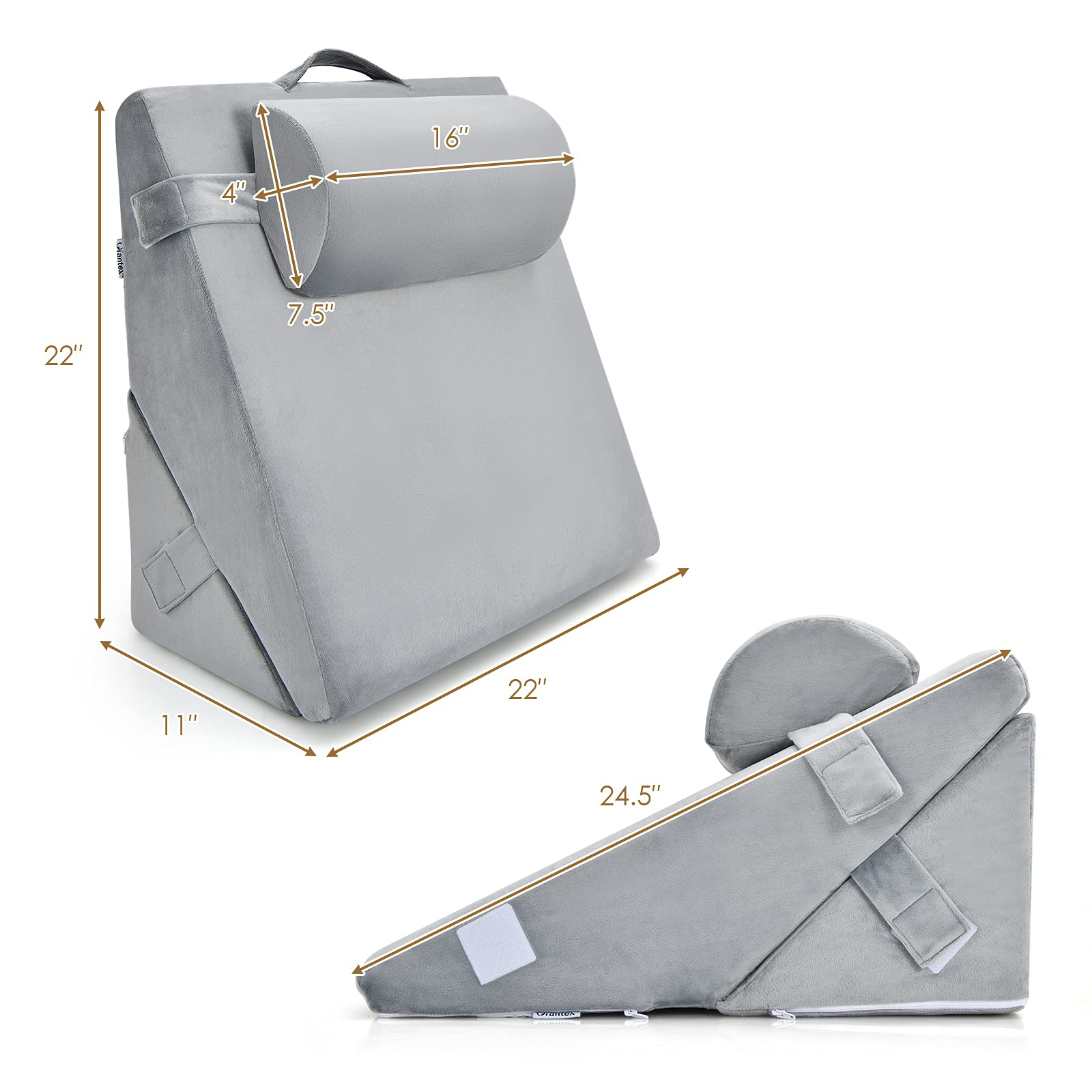 Memory Foam Wedge Pillows with Head Support for Sleeping and Sitting