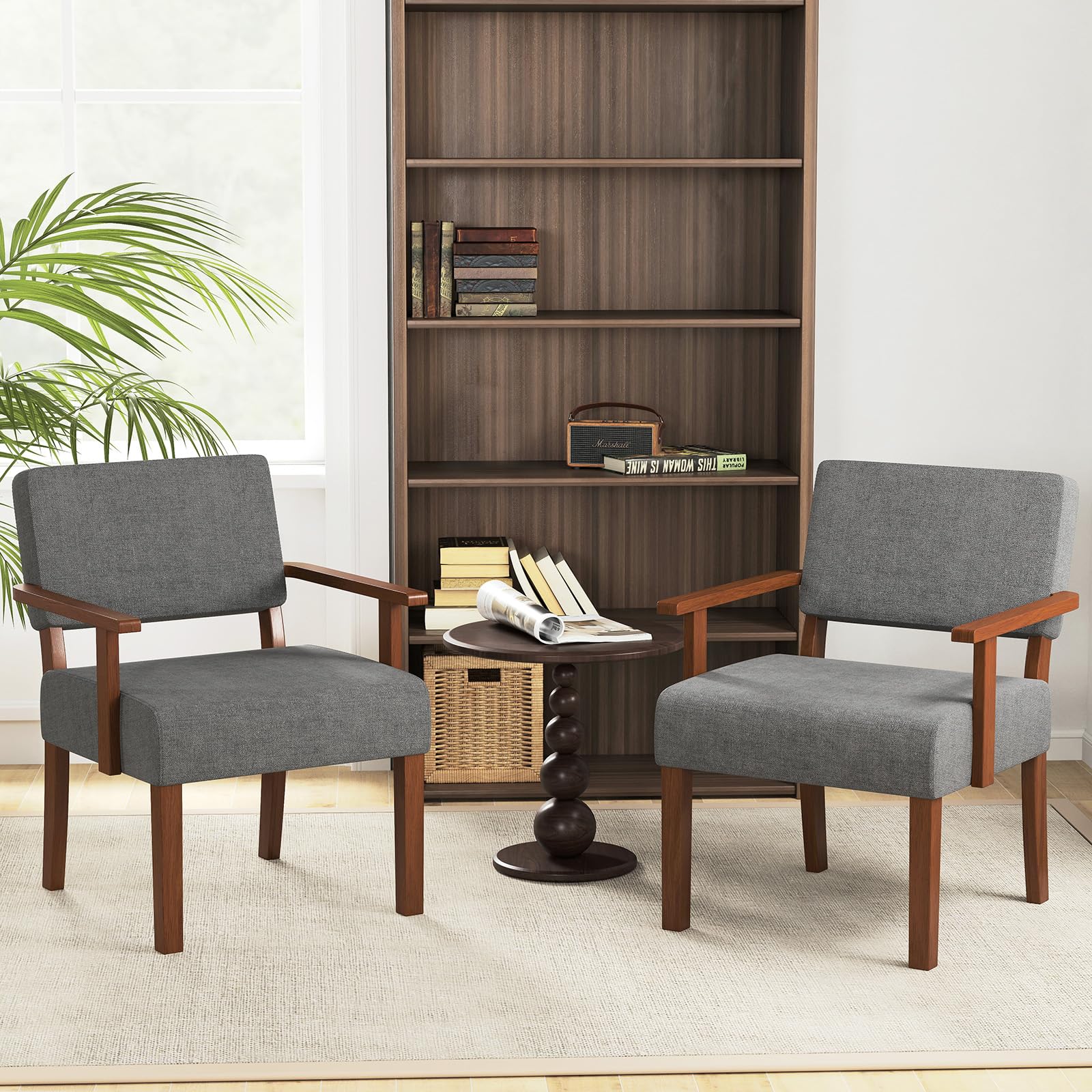 Upholstered Accent Chairs Set of 1/2