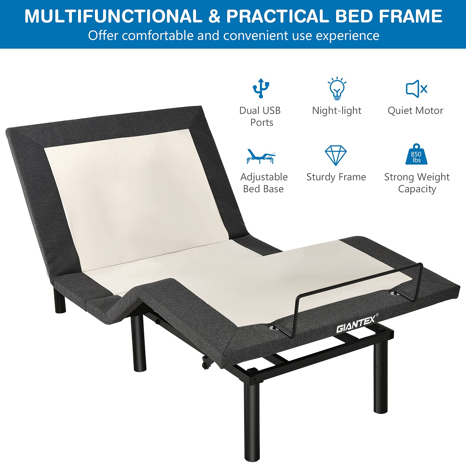 Adjustable Bed Base with Wireless Remote (Twin-XL) / (Queen)