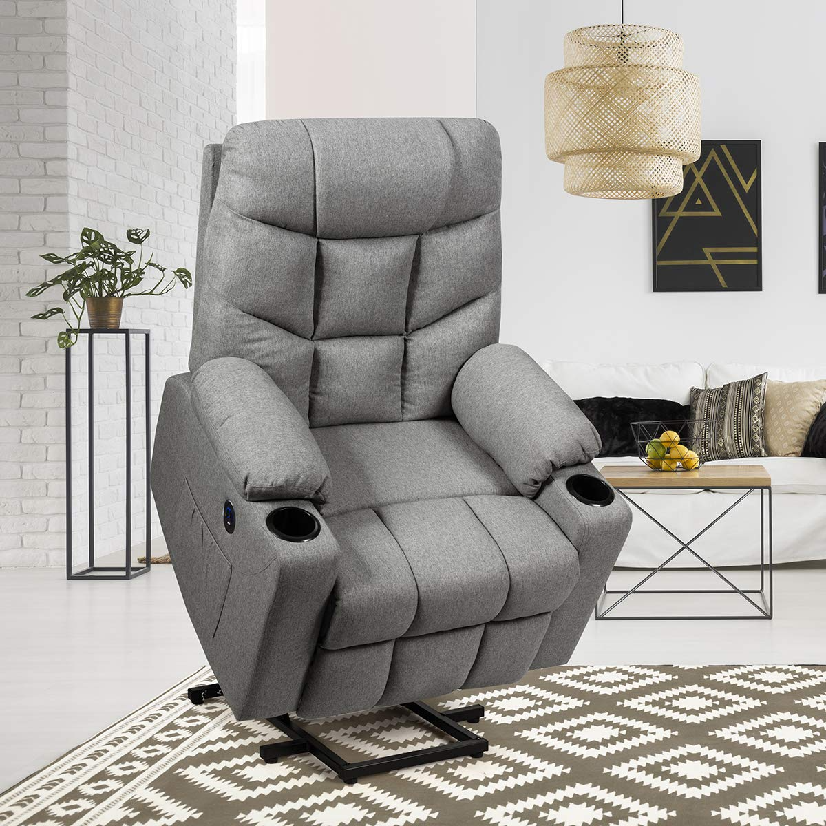 Power Lift Chair Electric Recliner Sofa for Elderly w/ 8 Point Massage & Lumbar Heat