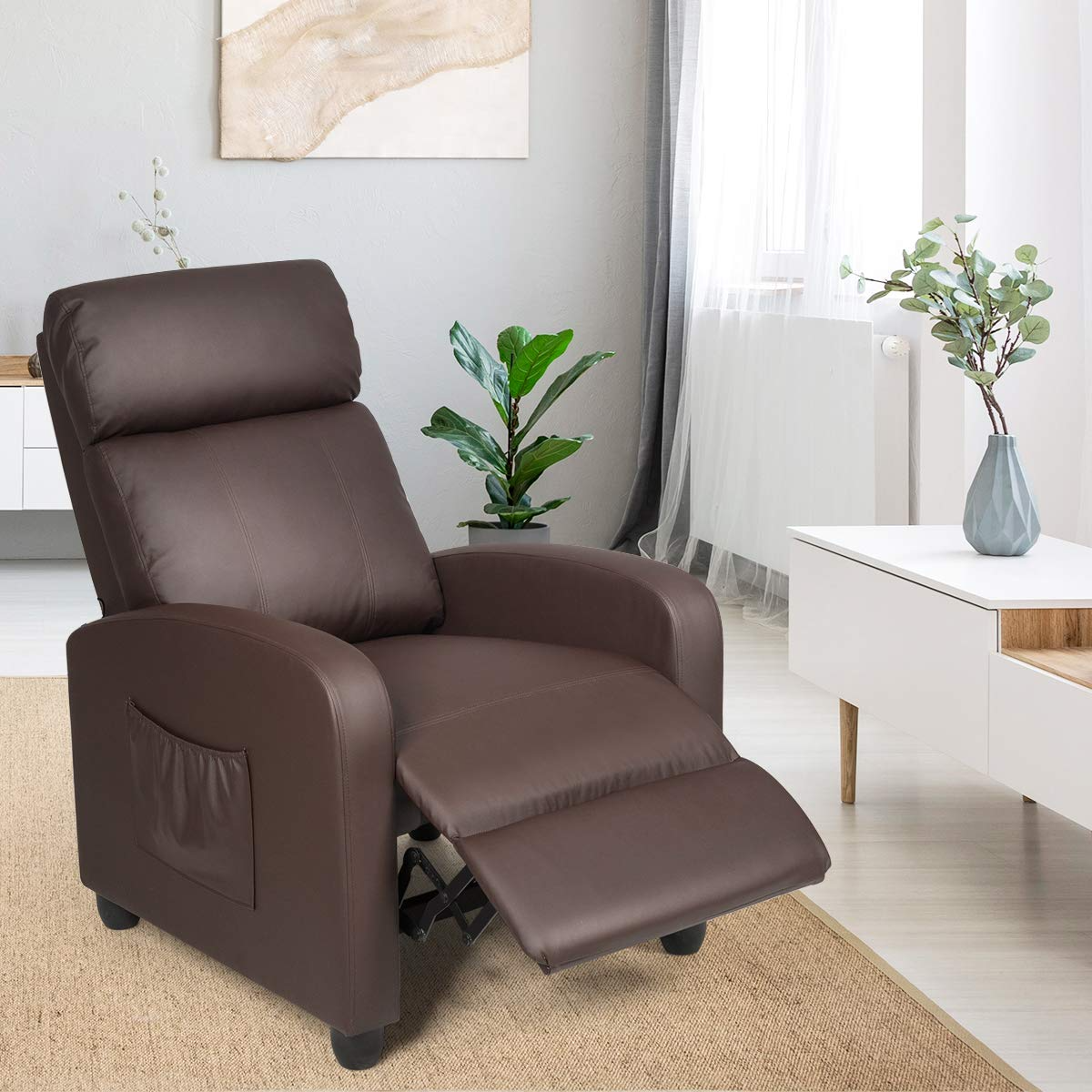 Recliner Chair for Living Room, Recliner Sofa Wingback Chair w/Massage Function