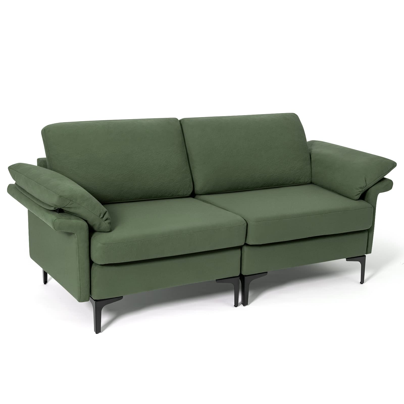72.5" Loveseat Sofa Couch, Modern Love Seat with Removable Armrest Pillows