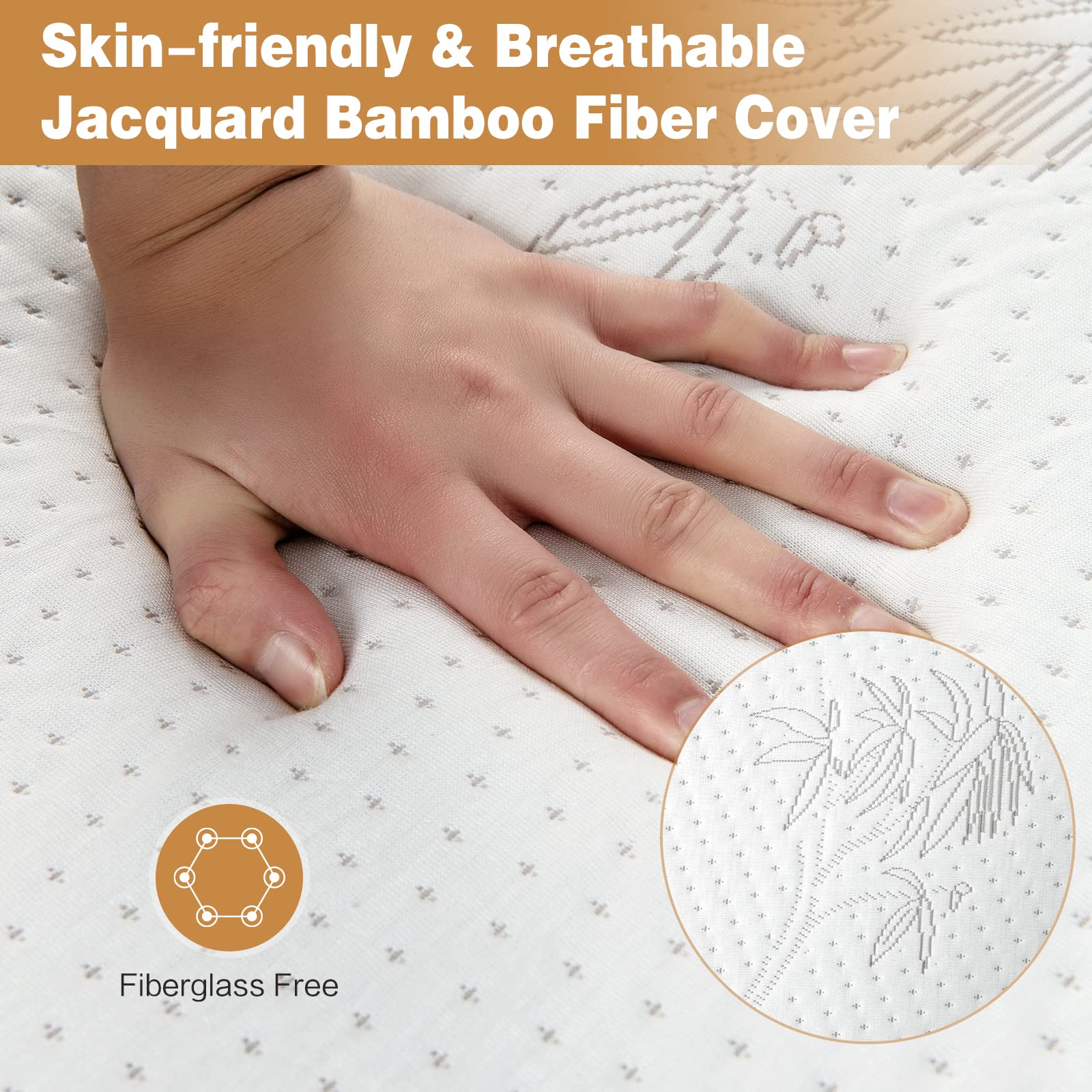 4" Tri-Folding Mattress with Storage Bag, Cool Gel Memory Foam Mattress with Removable Bamboo Cover