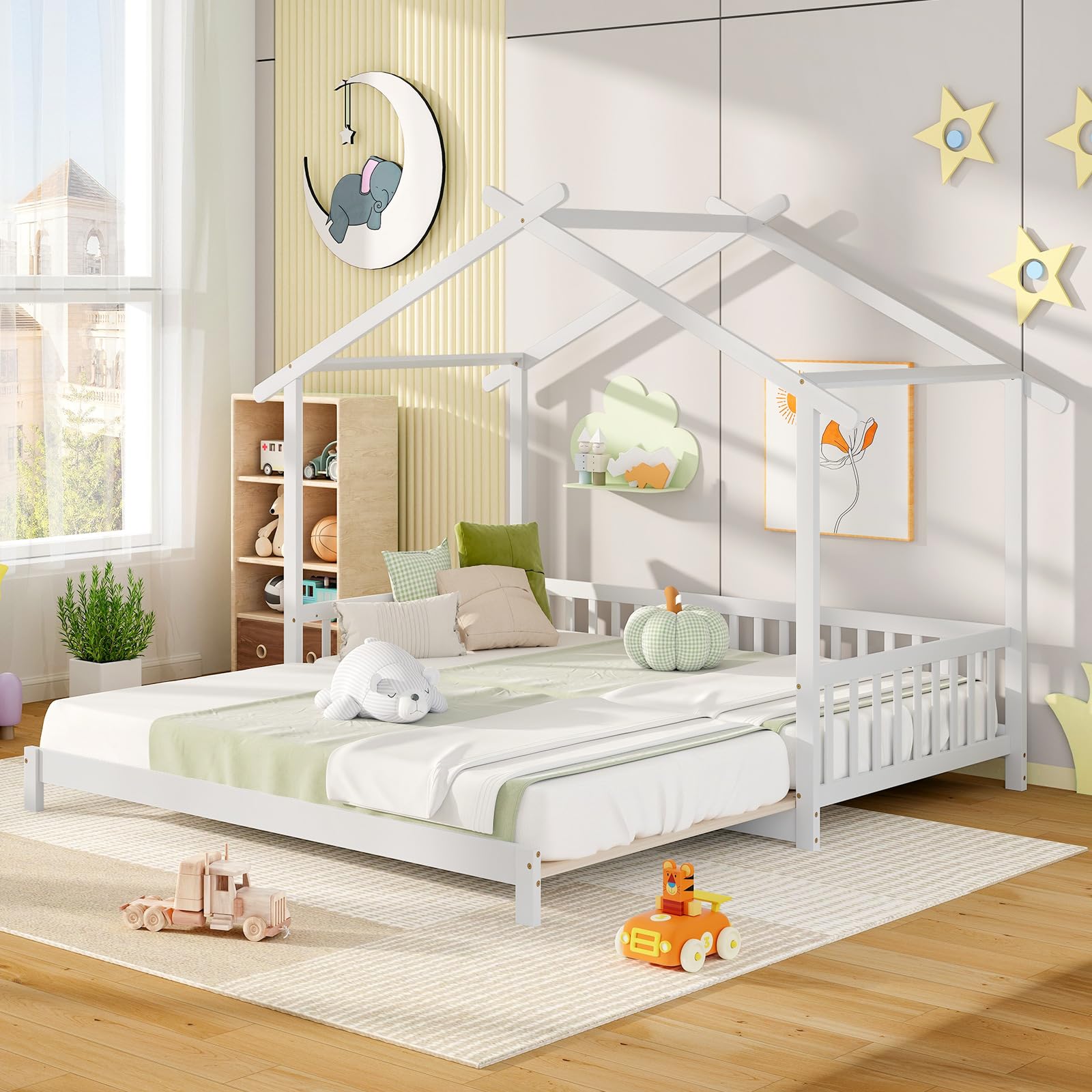 Wood Extendable House Bed