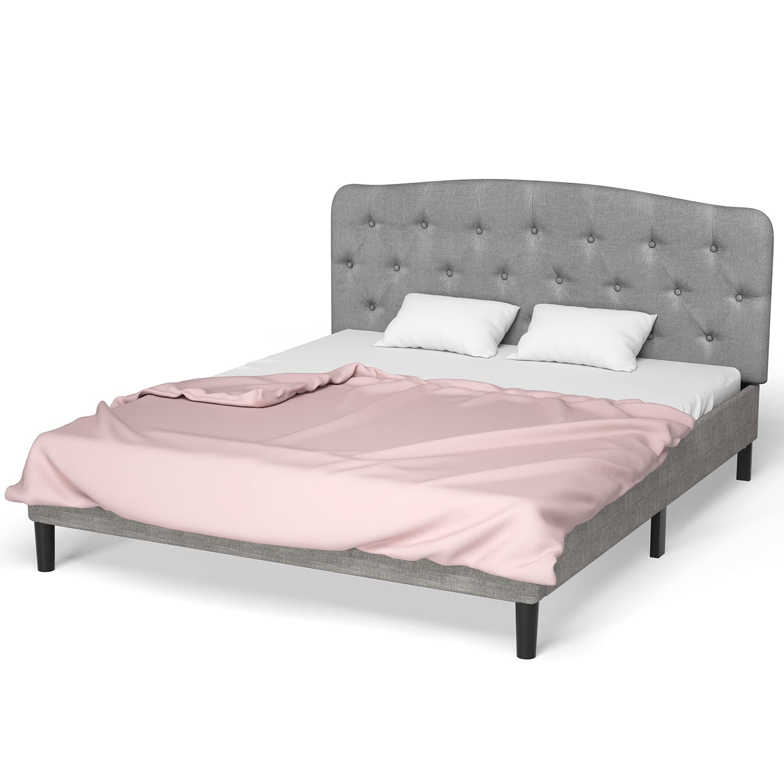 Upholstered Headboard, Adjustable Height from 38" to 53" Platform, Full Size