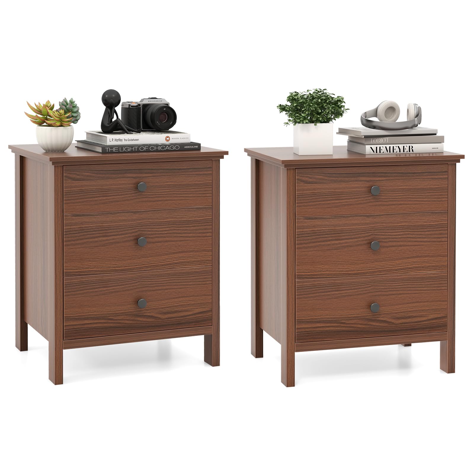 3 Drawers Nightstand Set of 1/2