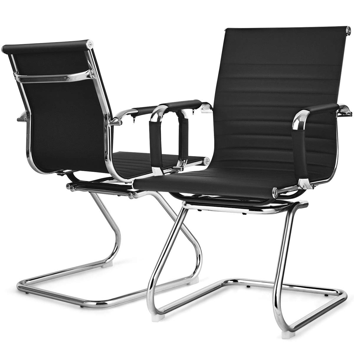 Office Reception Chairs- Guest Chairs, Conference Chair with Arm, Anti-Slip Foot Pads