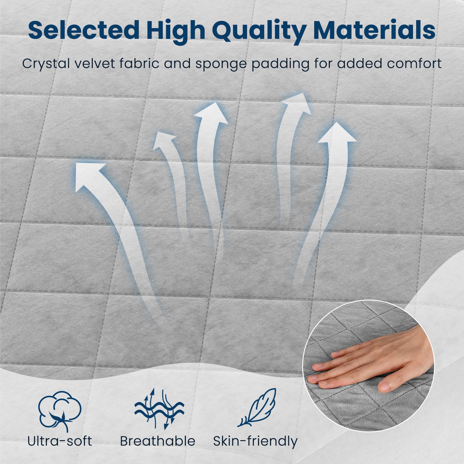 Mattress Topper Cover, Soft Velvet Mattress Protector with Deep Pockets, Elastic Sides & Anti-Slip Bottom
