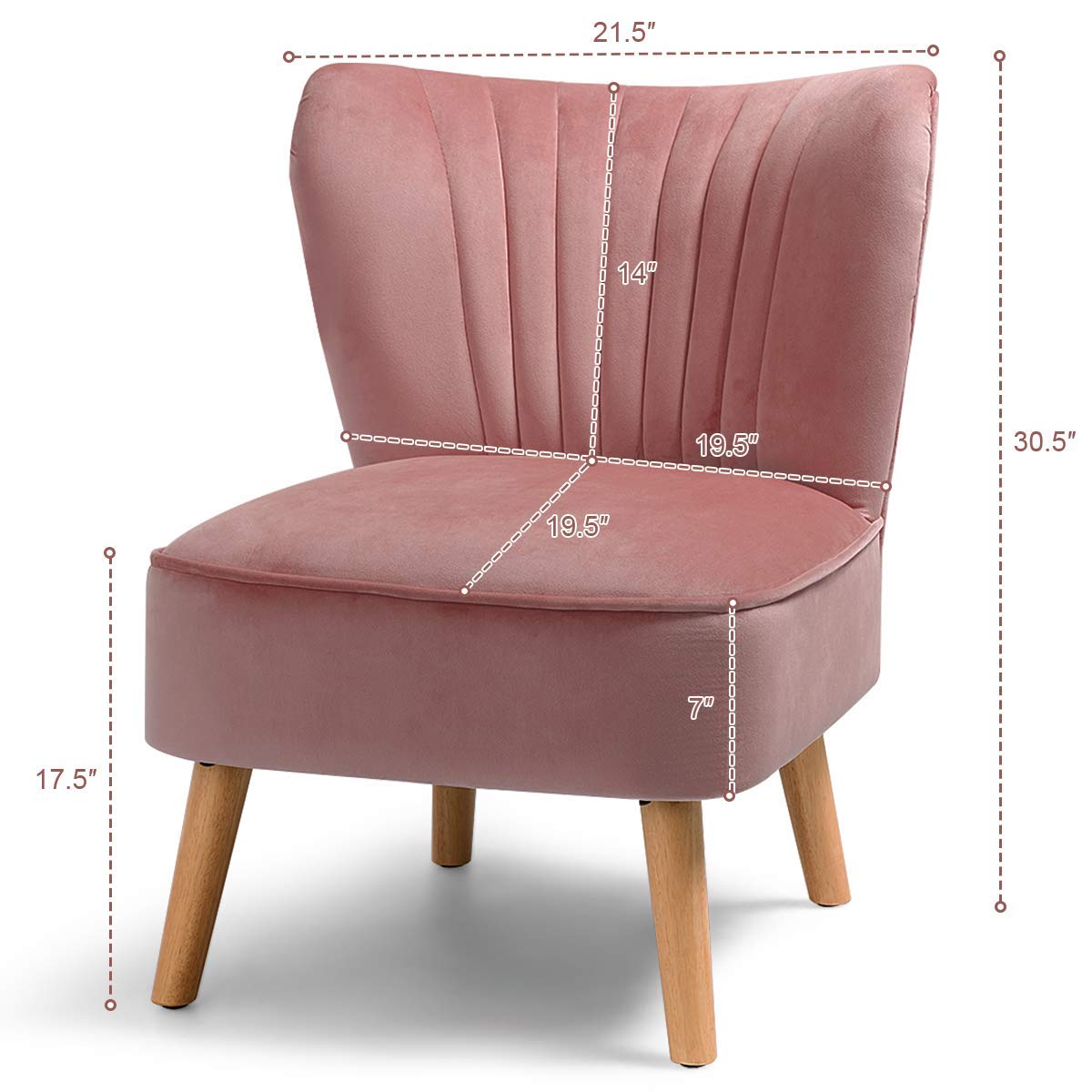 Velvet Accent Chair with End Table Set, Upholstered Modern Sofa Chair w/Wood Legs