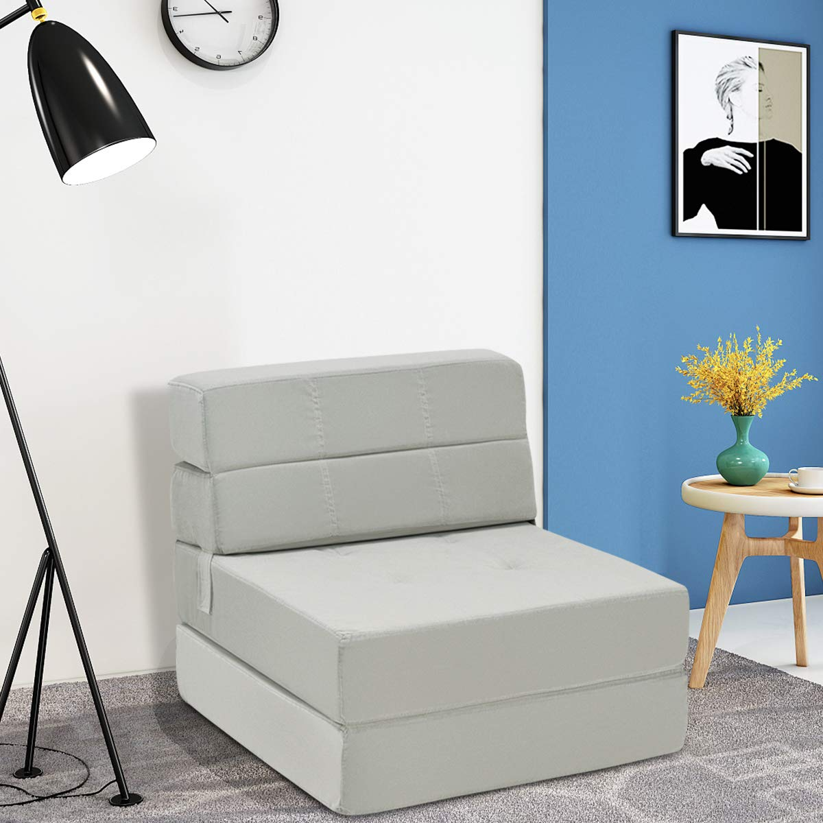 Convertible Sofa Bed, Floor Couch Sleeper, Folding Futon Guest Bed