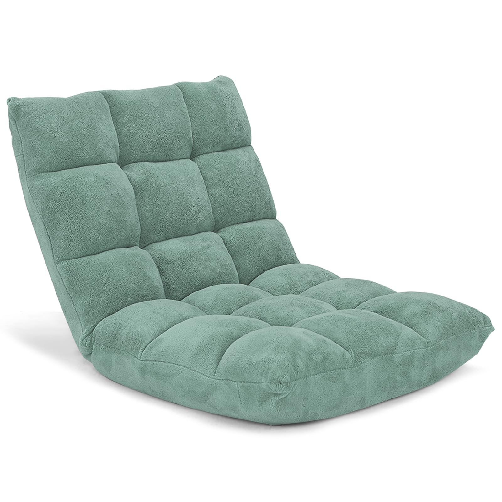 Floor Chairs for Adults - Floor Gaming Chair with Back Support, Coral Velvet, 14 Adjustable Position