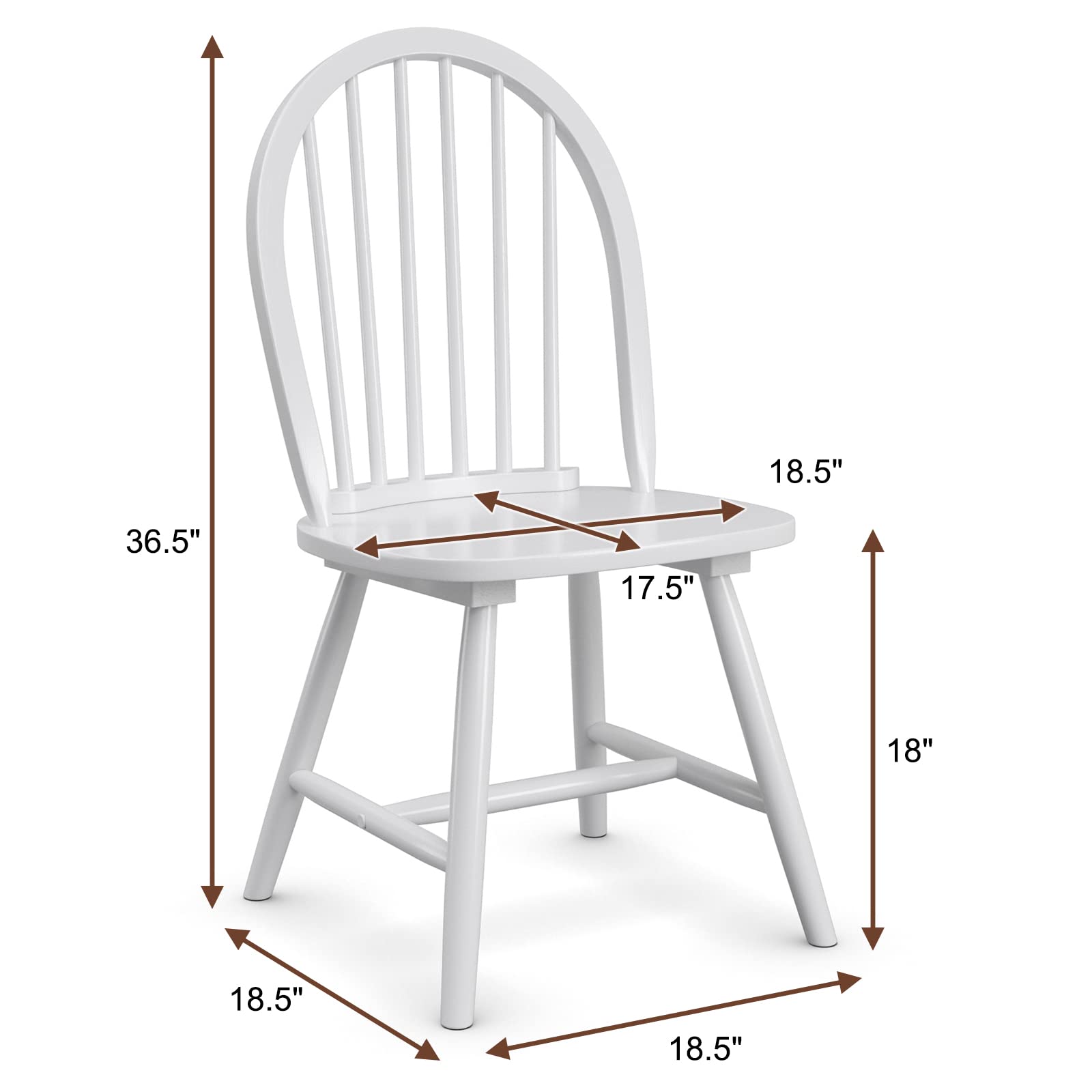 Set of 2/4 Windsor Chairs, Kitchen Dining Chairs with Backrest