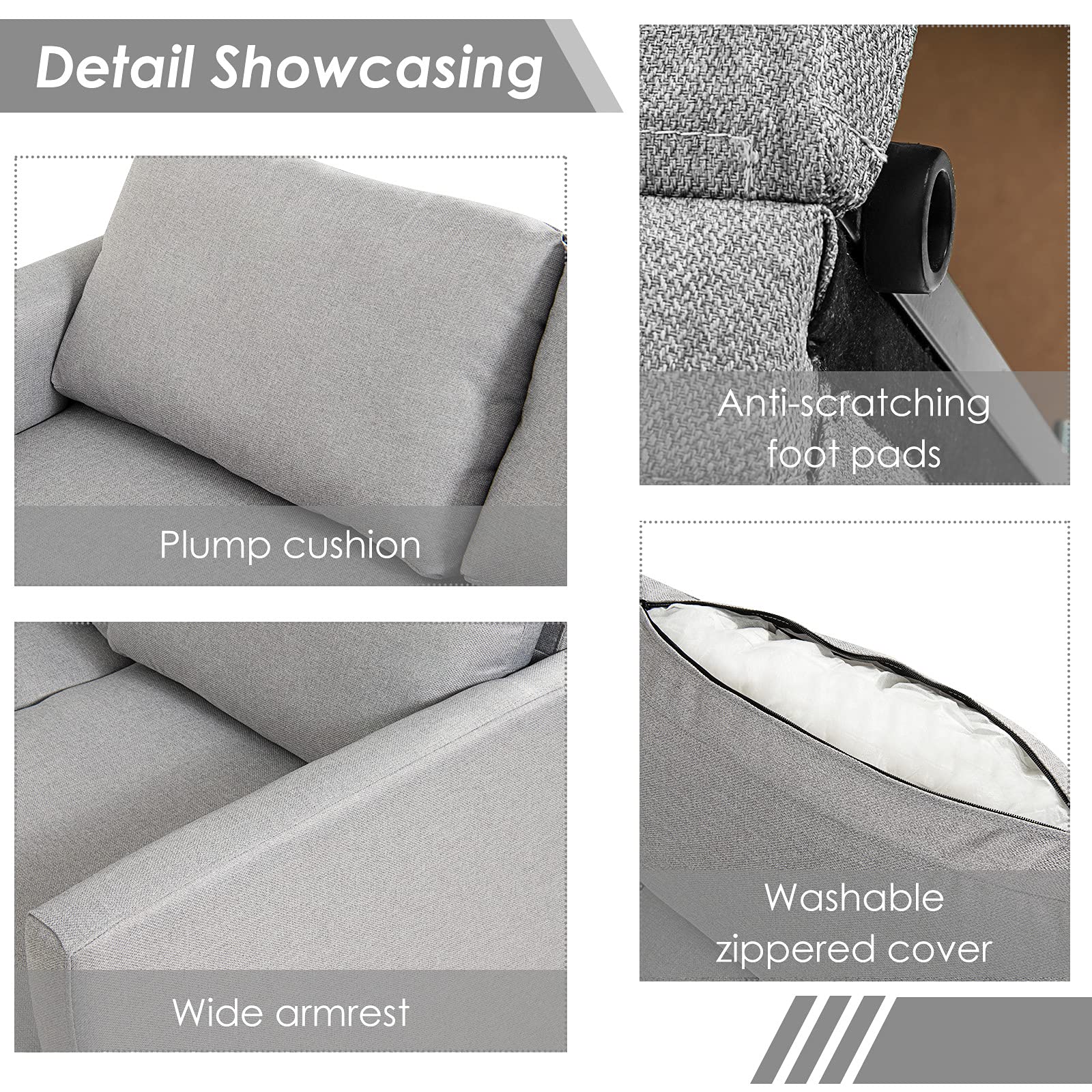 Modern L-Shaped Convertible Sectional Sofa Couch with Reversible Chaise