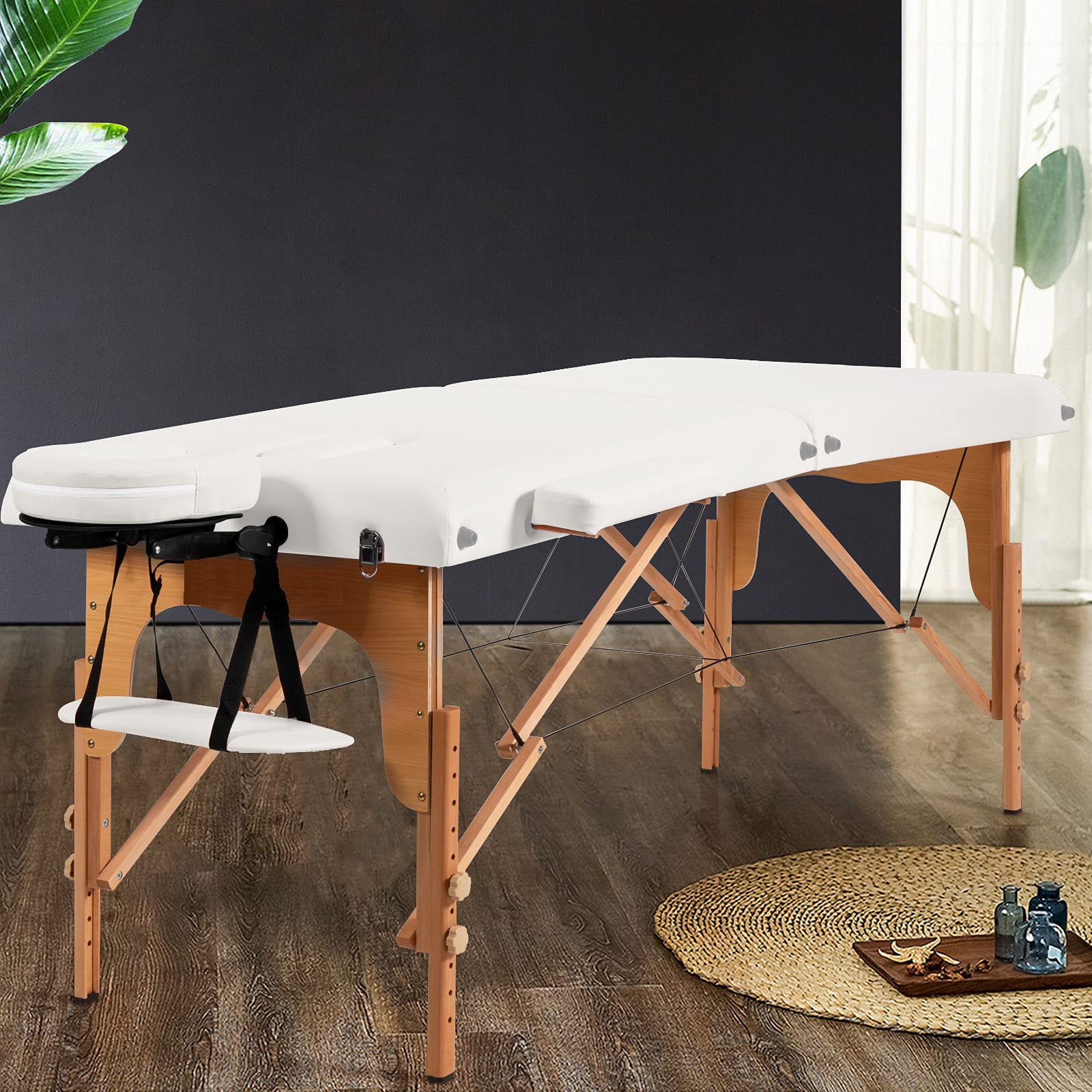 Portable Massage Bed Height Adjustable with Carry Case & Face Cradle