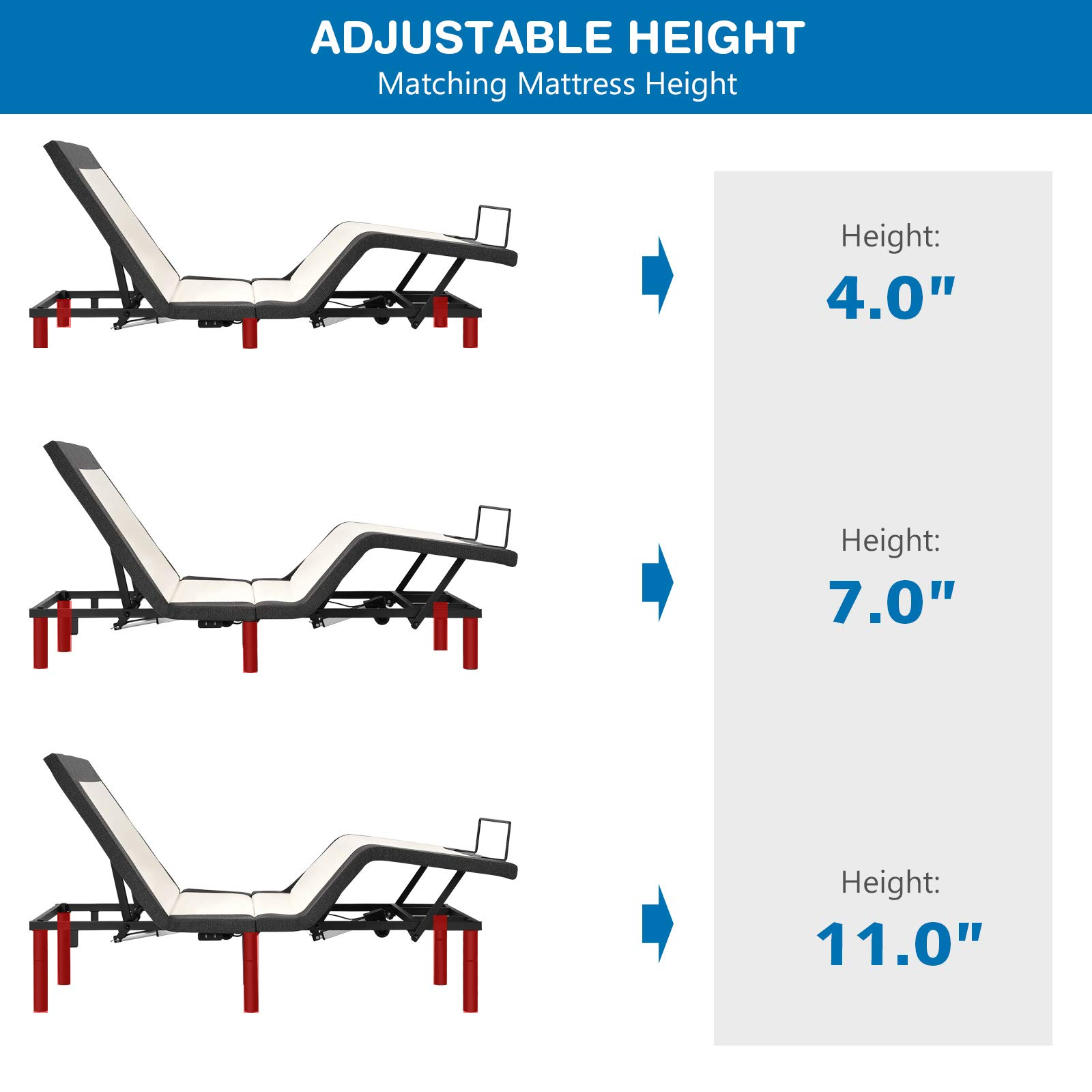Adjustable Bed Base with Wireless Remote (Twin-XL) / (Queen)