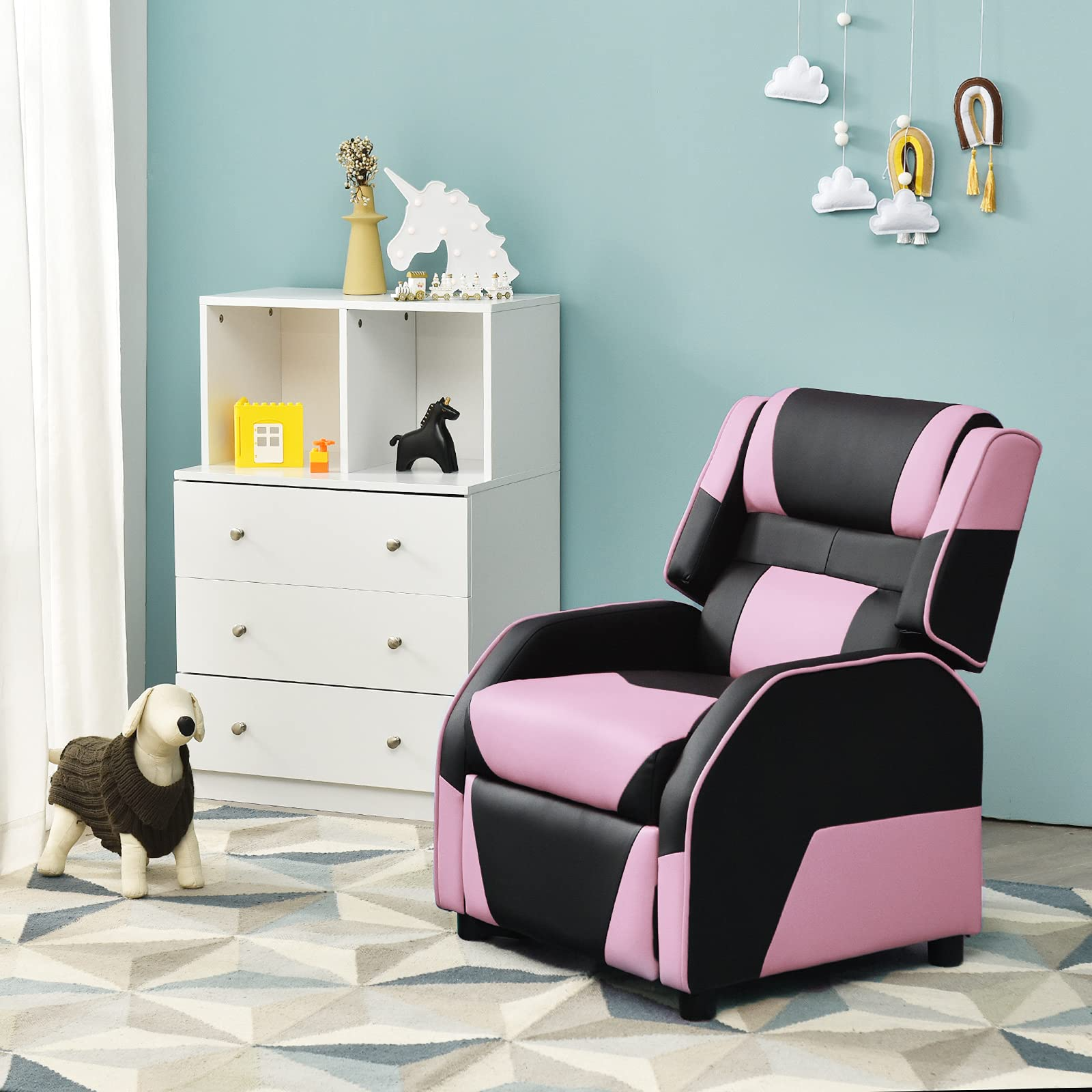 Adjustable Kids Gaming Recliner Chair with Footrest, Headrest & Lumbar Support