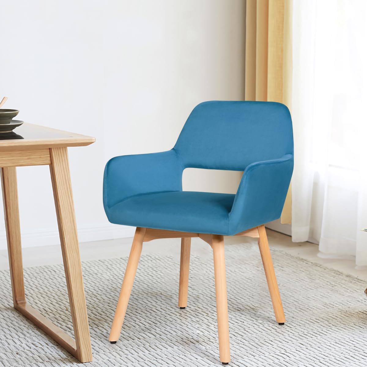 Set of 2/4 Velvet Dining Chairs, Modern Leisure Accent Living Room Chair