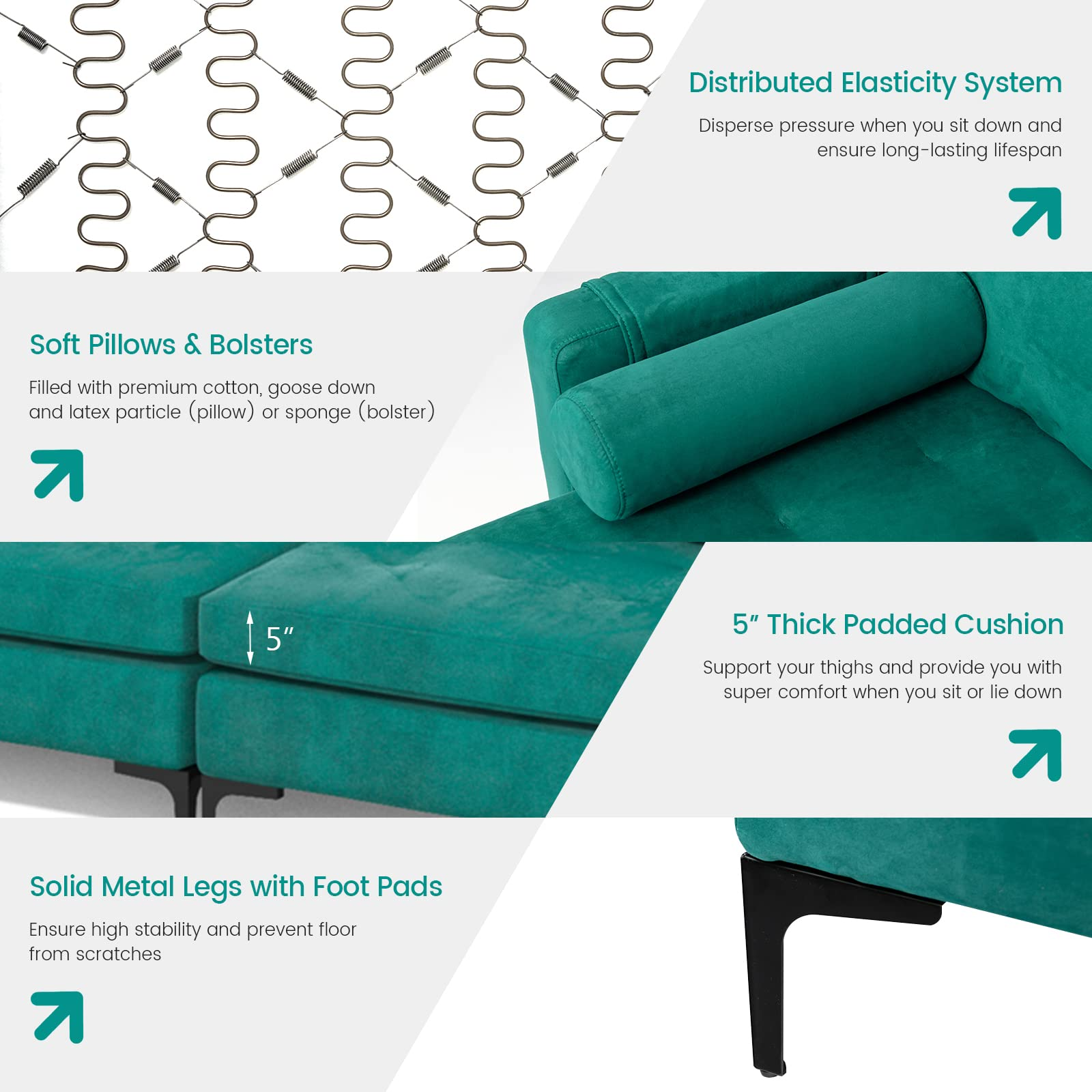 Heavy Duty Sleeper Sofa Couch for Living Room