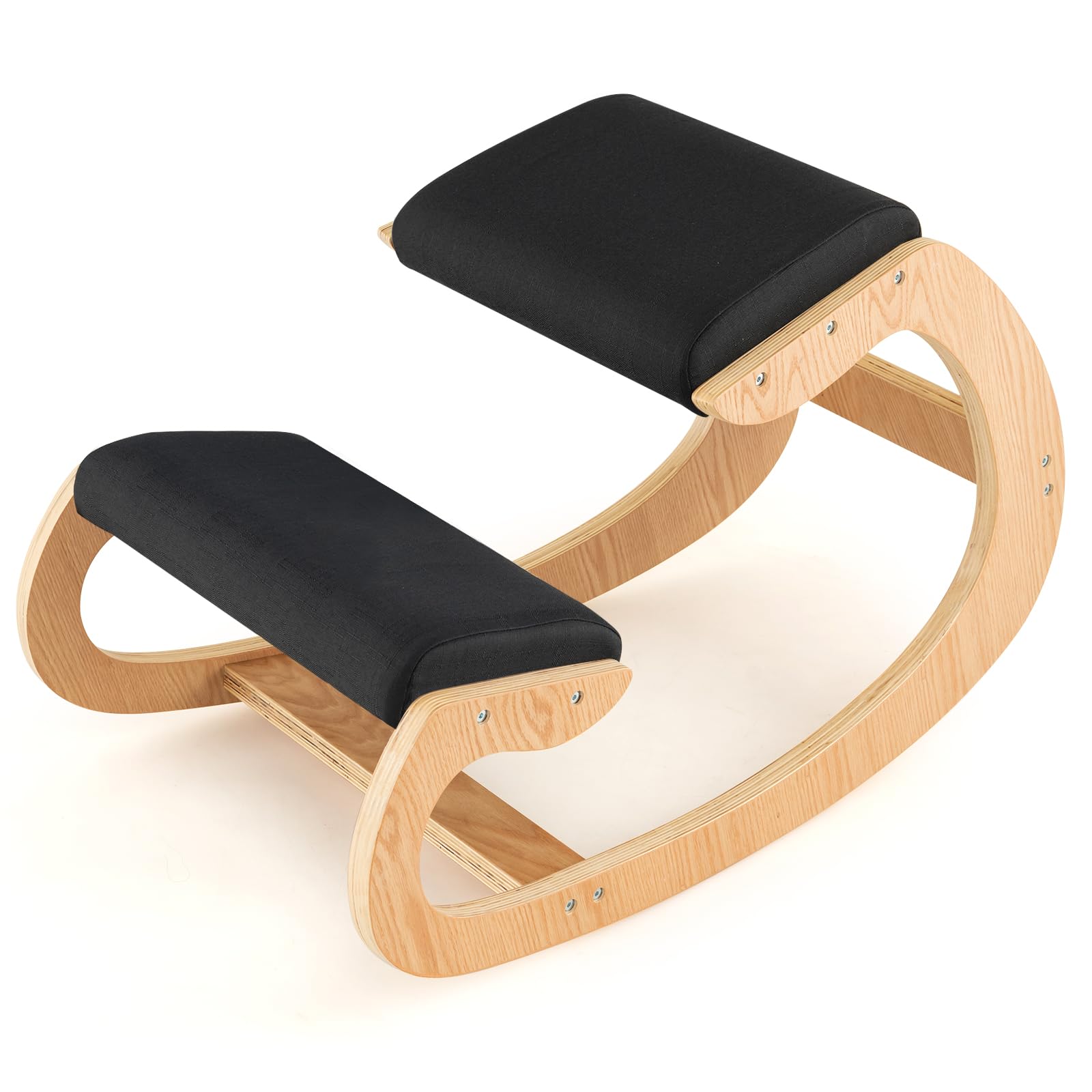 Ergonomic Kneeling Chair, Posture Chair for Desk with Cushion, Solid Wood Frame