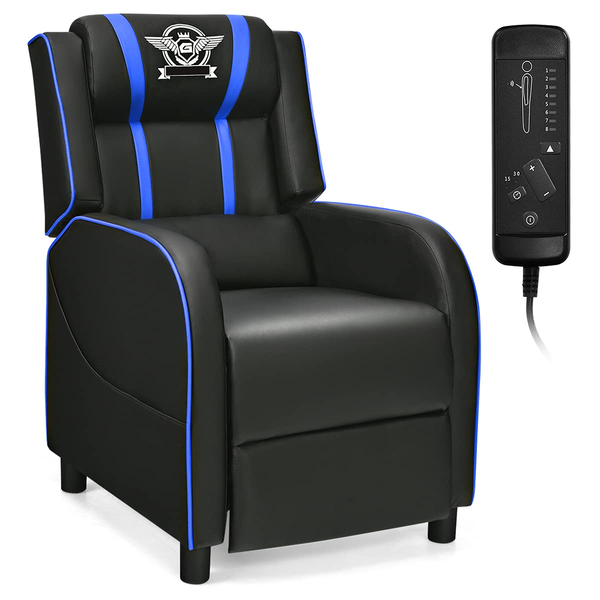 Adjustable Massage Gaming Chairs for Adults w/Footrest, Remote Control & Side Pocket