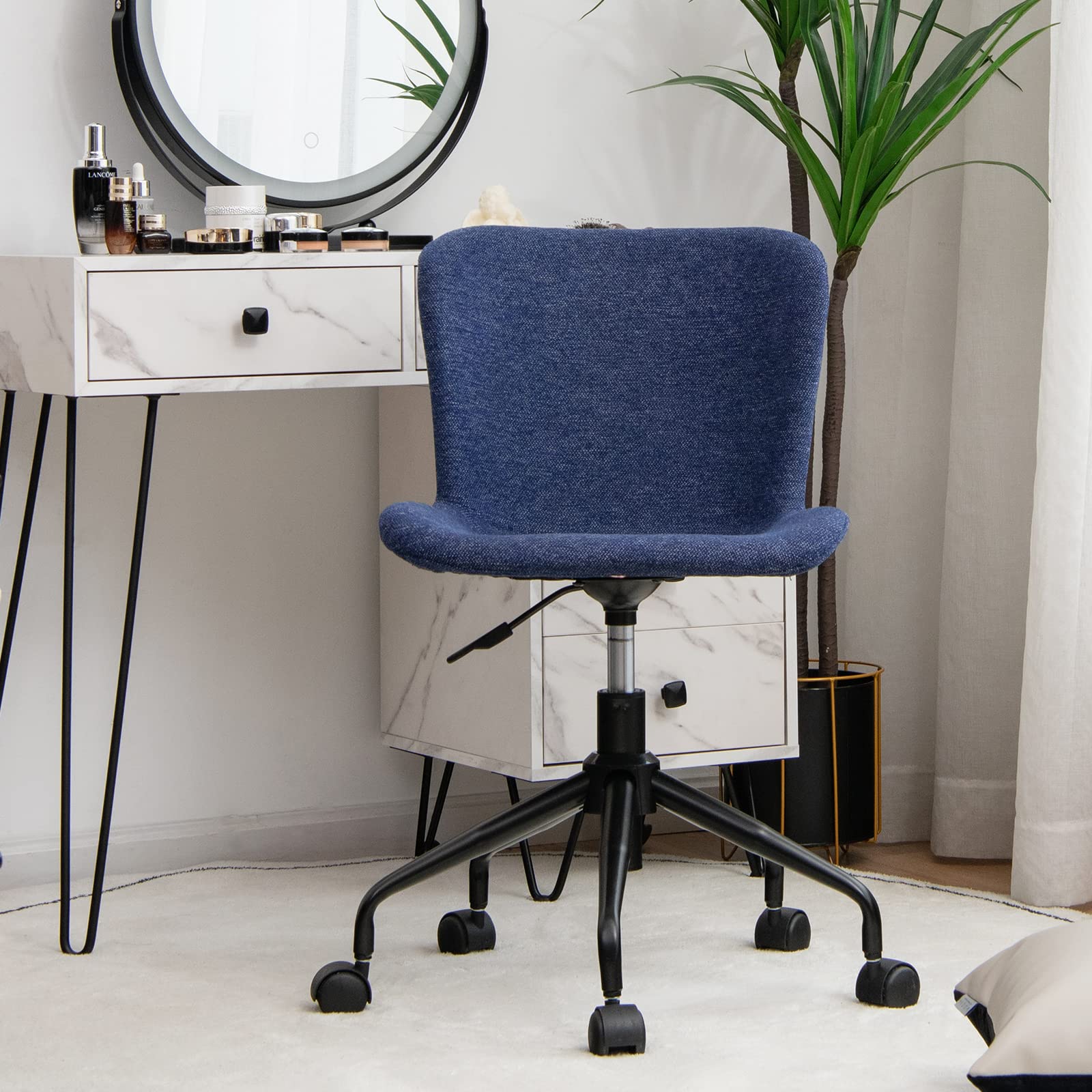 Home Office Chair with Wheels, Mid-Back Swivel Computer Chair
