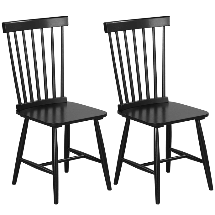 Wood Dining Chairs Set of 2/4, Solid Wood Windsor Dining Chair with Wide Seat