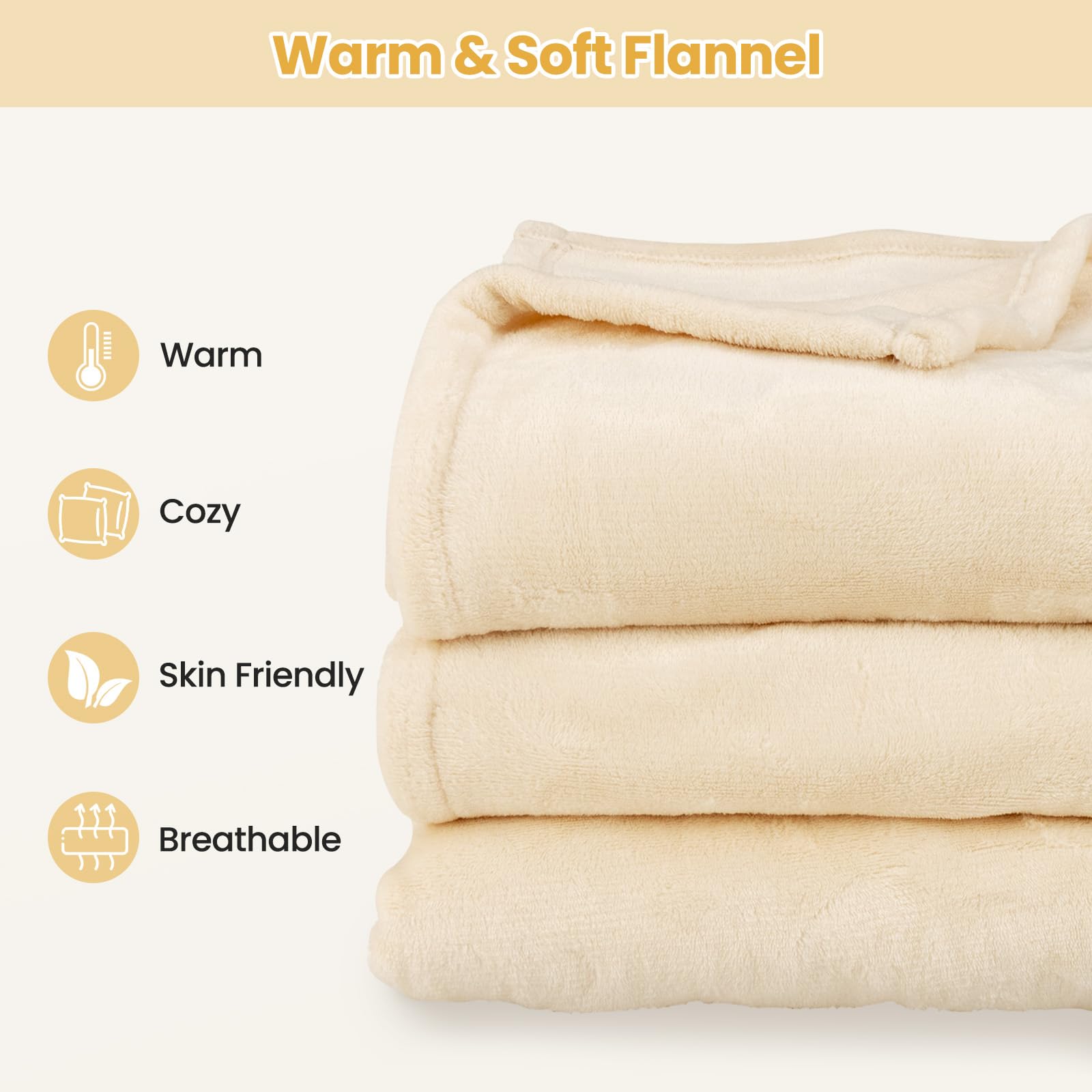 Heated Blanket Electric Blanket Twin Size 84&rsquo;&rsquo; x 62&rsquo;&rsquo; Heating Blanket with 10 Heating Levels & 12 Hour Selectable Auto Shut-Off