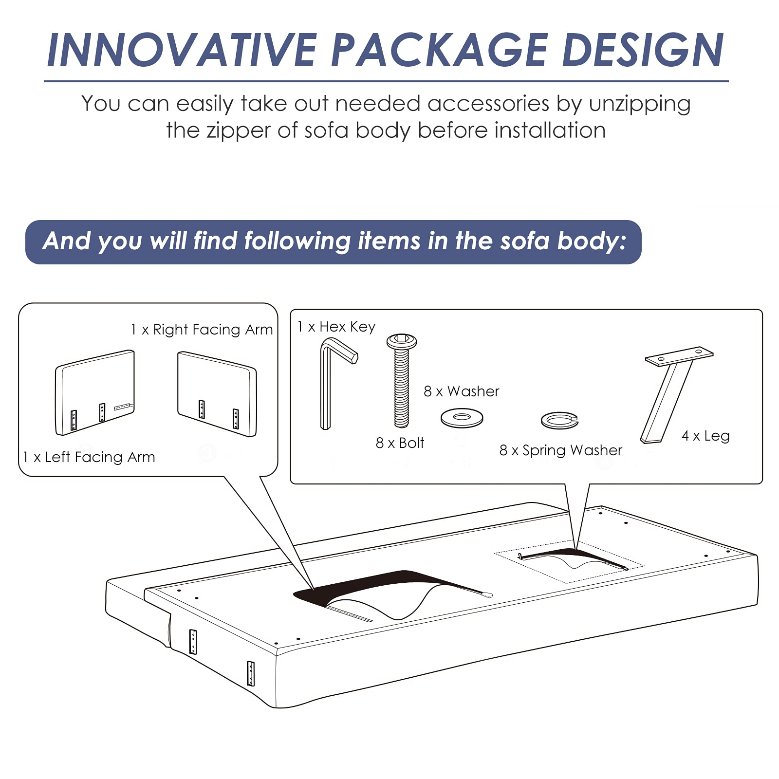 Modern 3 Seat Convertible Futon Sofa Bed with USB and Power Strip