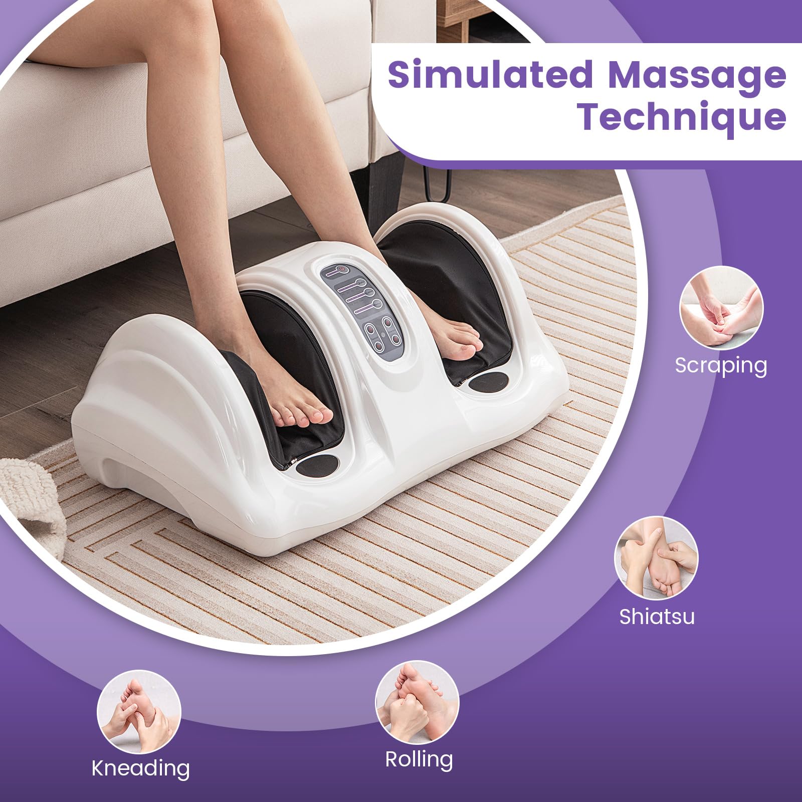 Electric Shiatsu Foot Massager with Remote and 4 Massage Modes