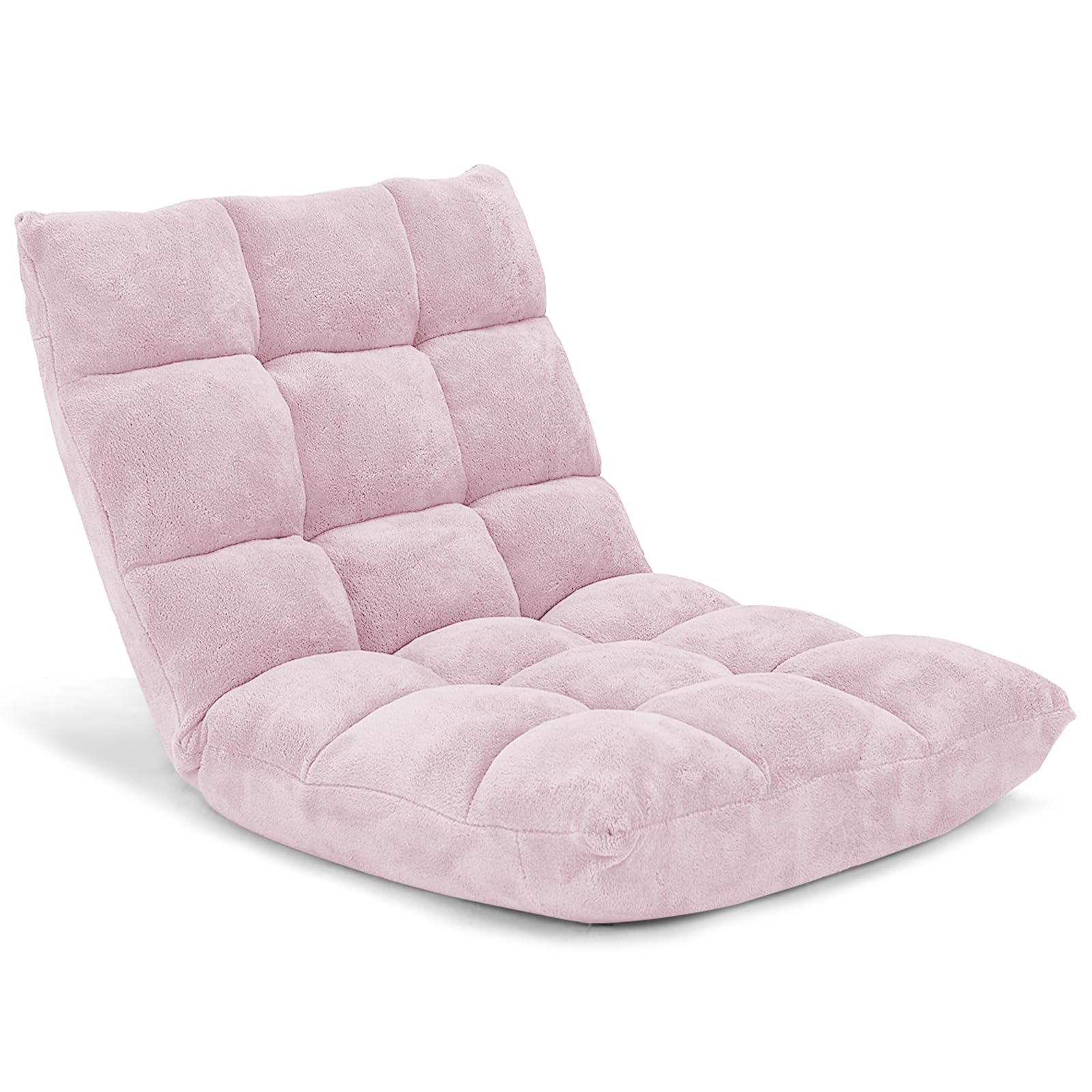 Floor Chairs for Adults - Floor Gaming Chair with Back Support, Coral Velvet, 14 Adjustable Position