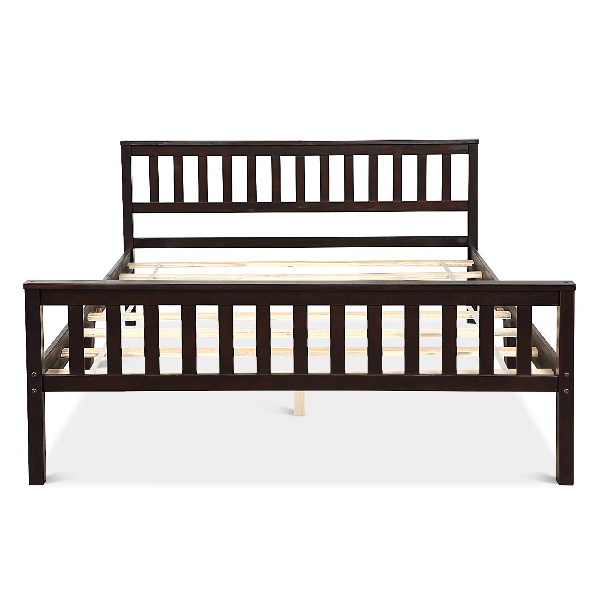 Deluxe Solid Wood Platform Bed Frame with Headboard & Footboard