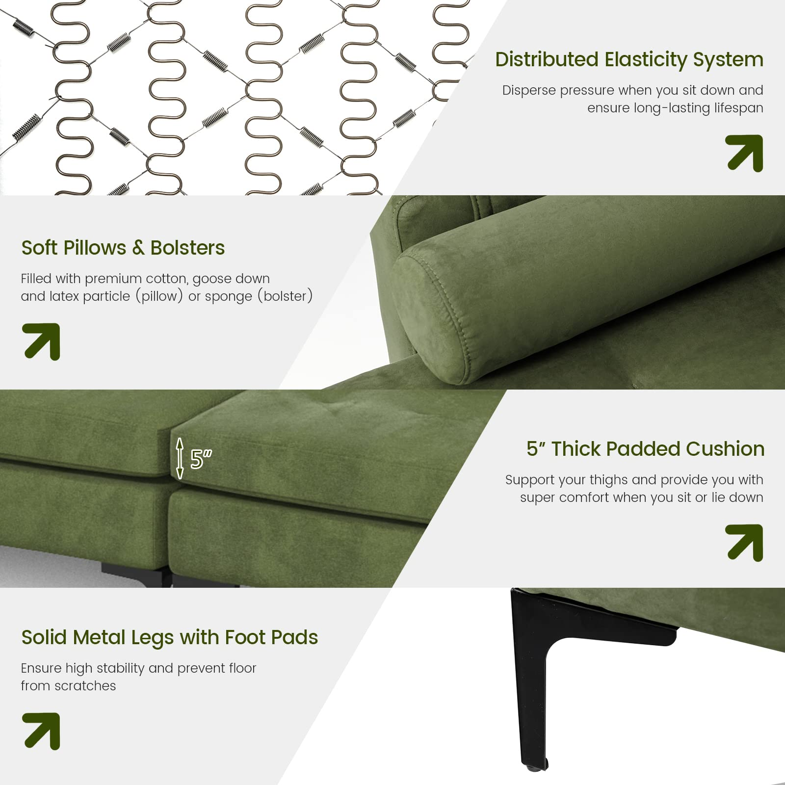 Heavy Duty Sleeper Sofa Couch for Living Room