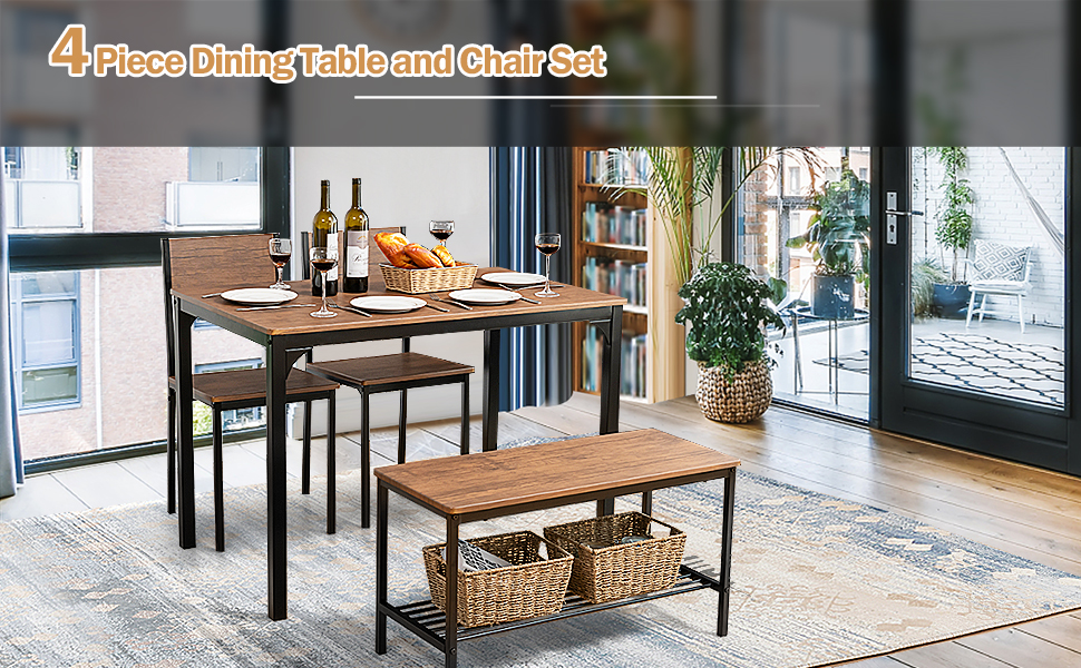 dining table with benches