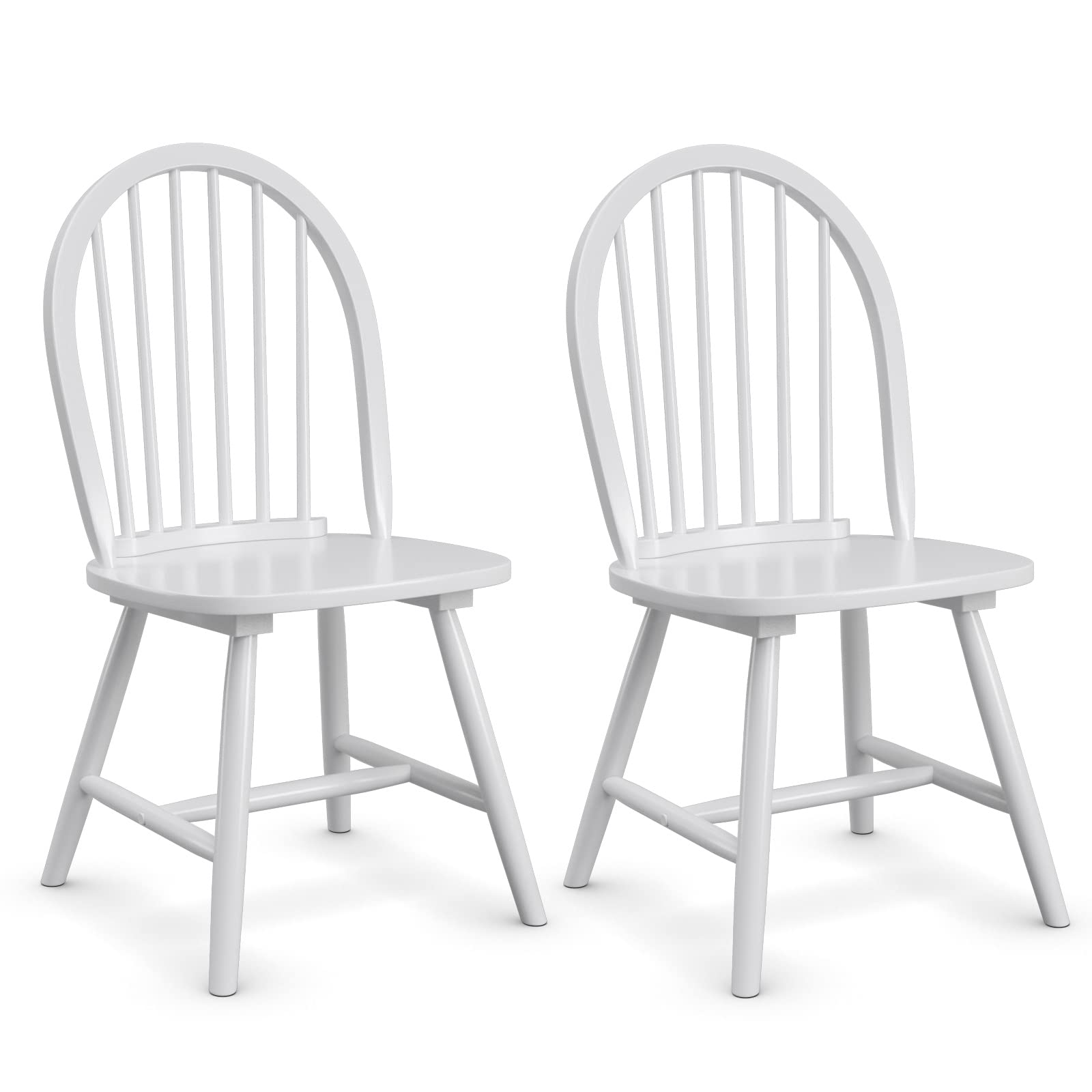 Set of 2/4 Windsor Chairs, Kitchen Dining Chairs with Backrest