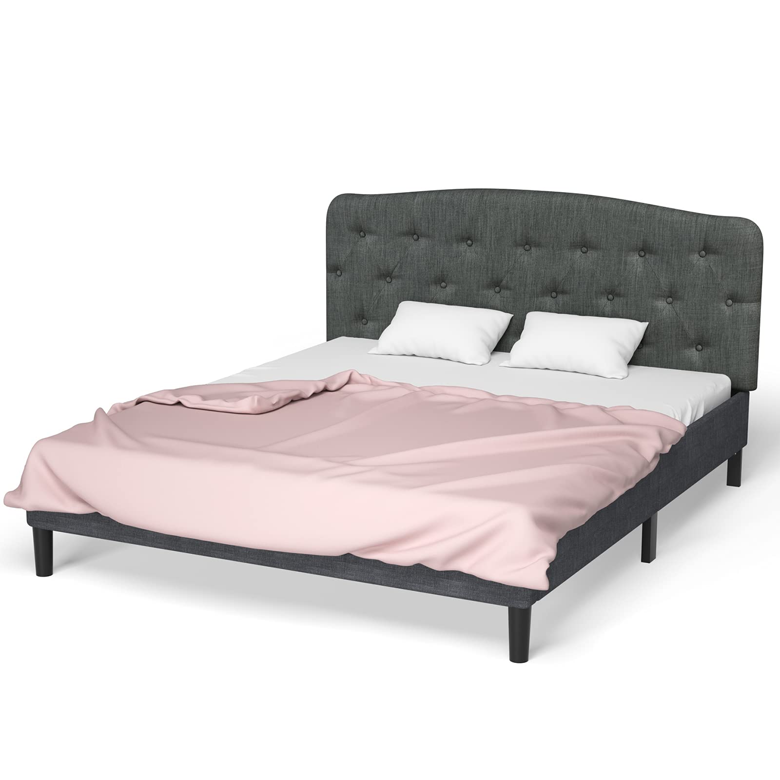 Upholstered Headboard, Adjustable Height from 38" to 53" Platform, Full Size